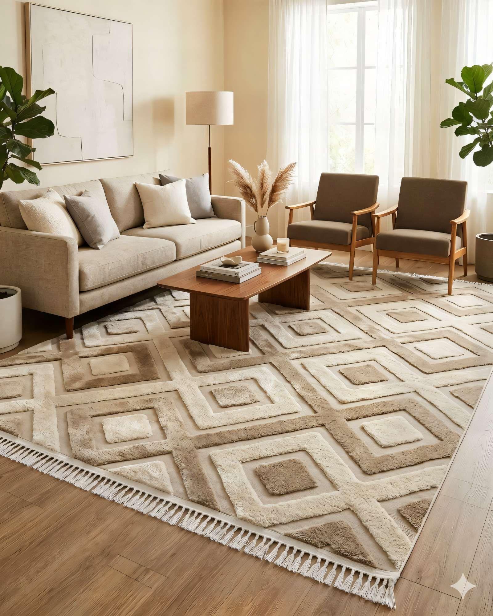 ALFOMBRA JACQUARD 180 X 200  DECORATIVA BICOLOR 1-2