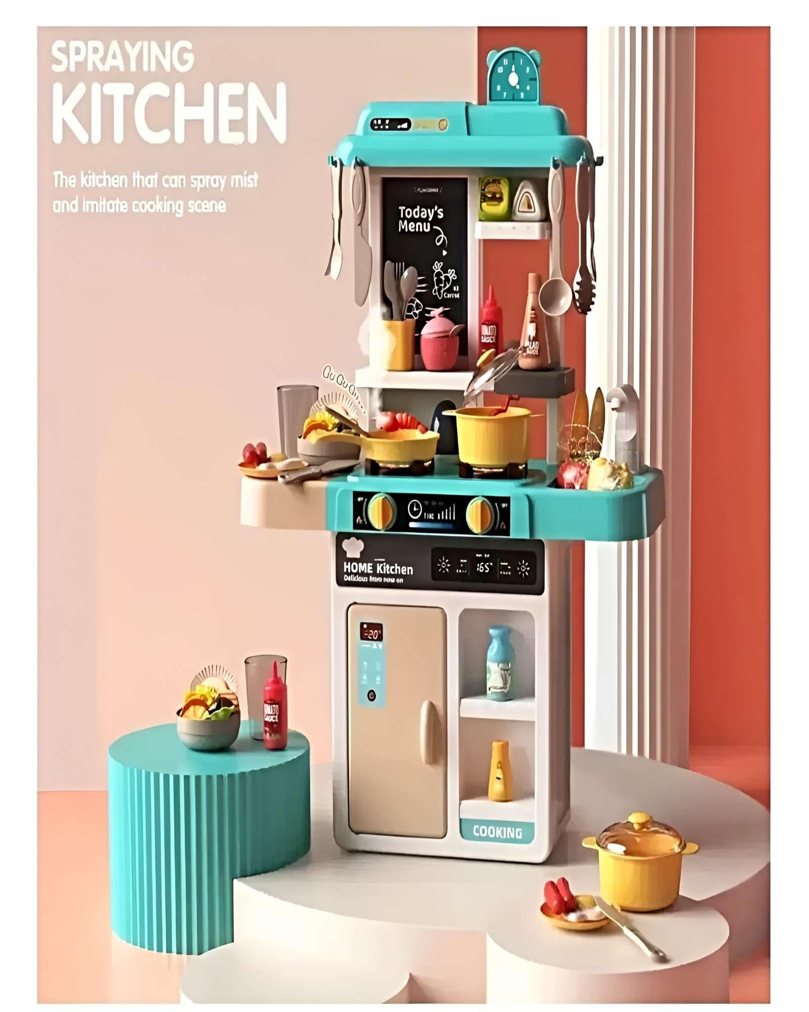 Cocina Infantil de Juguete con Efectos Realistas de Luz, Sonido y Agua – 43 Piezas verde-4