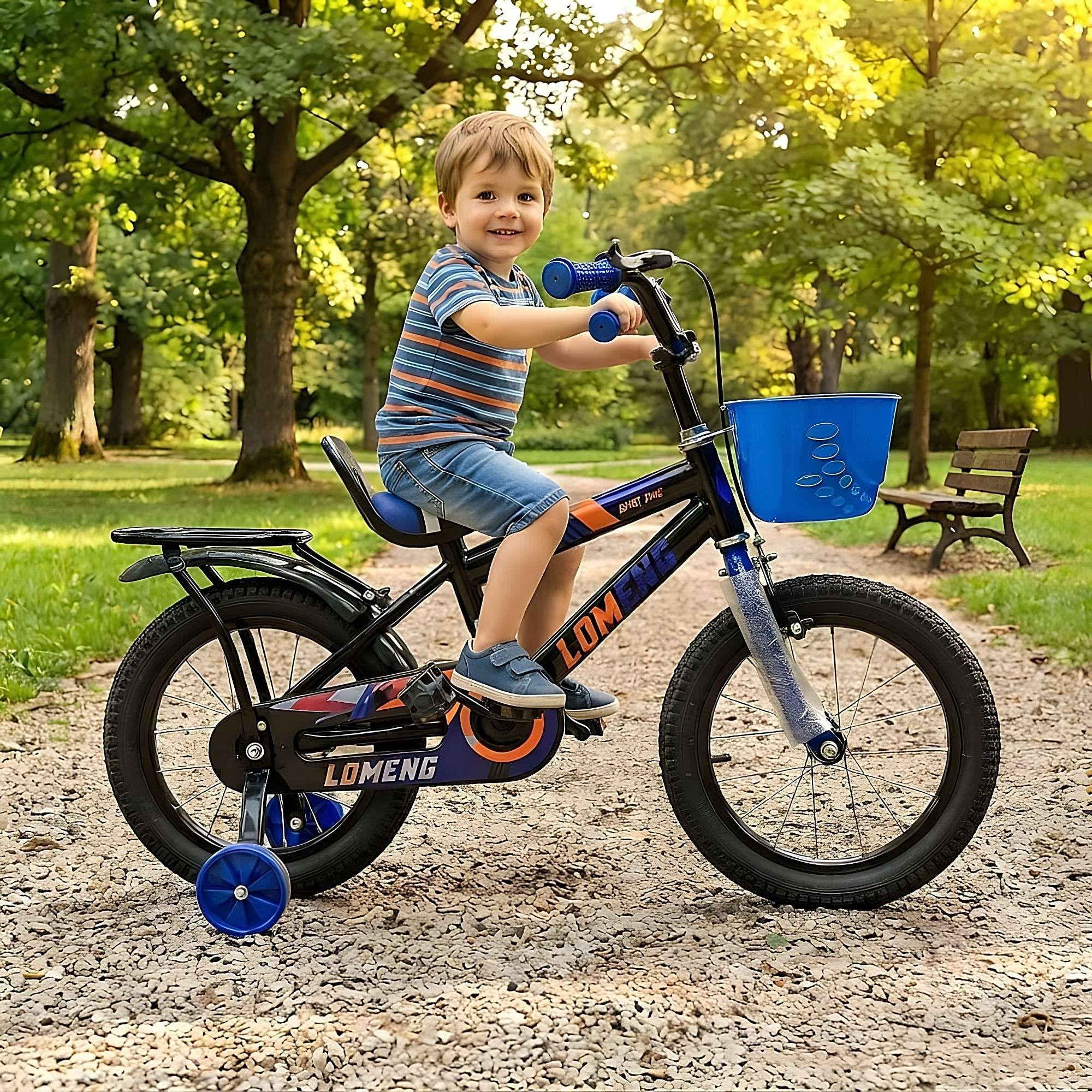 BICICLETA INFANTIL ARO 14 CON RUEDITAS COLOR AZUL-3