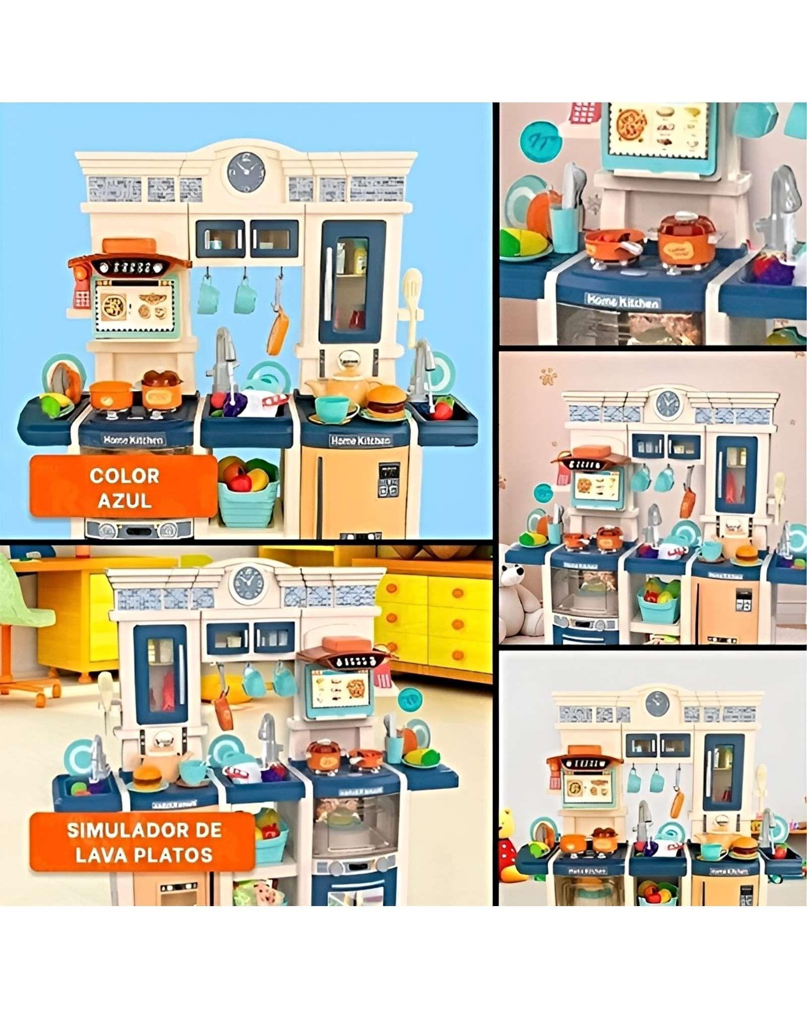 Cocina Infantil con Vapor Real, Luces y Sonidos – 108 Piezas azul-4