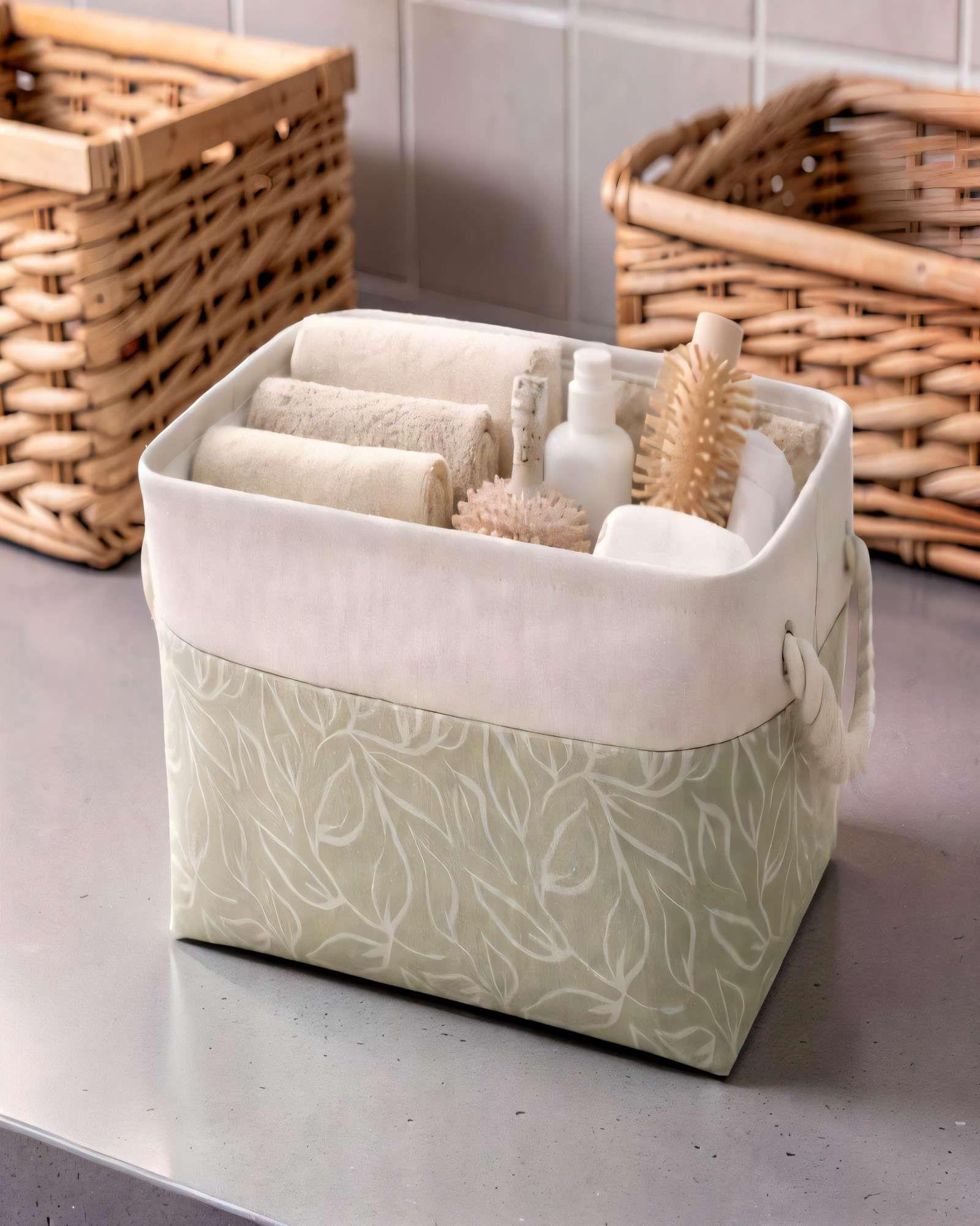 PACK   DE 3 CANASTILLOS ORGANIZADOR 33CMX20CMX20CM COLOR VERDE-3