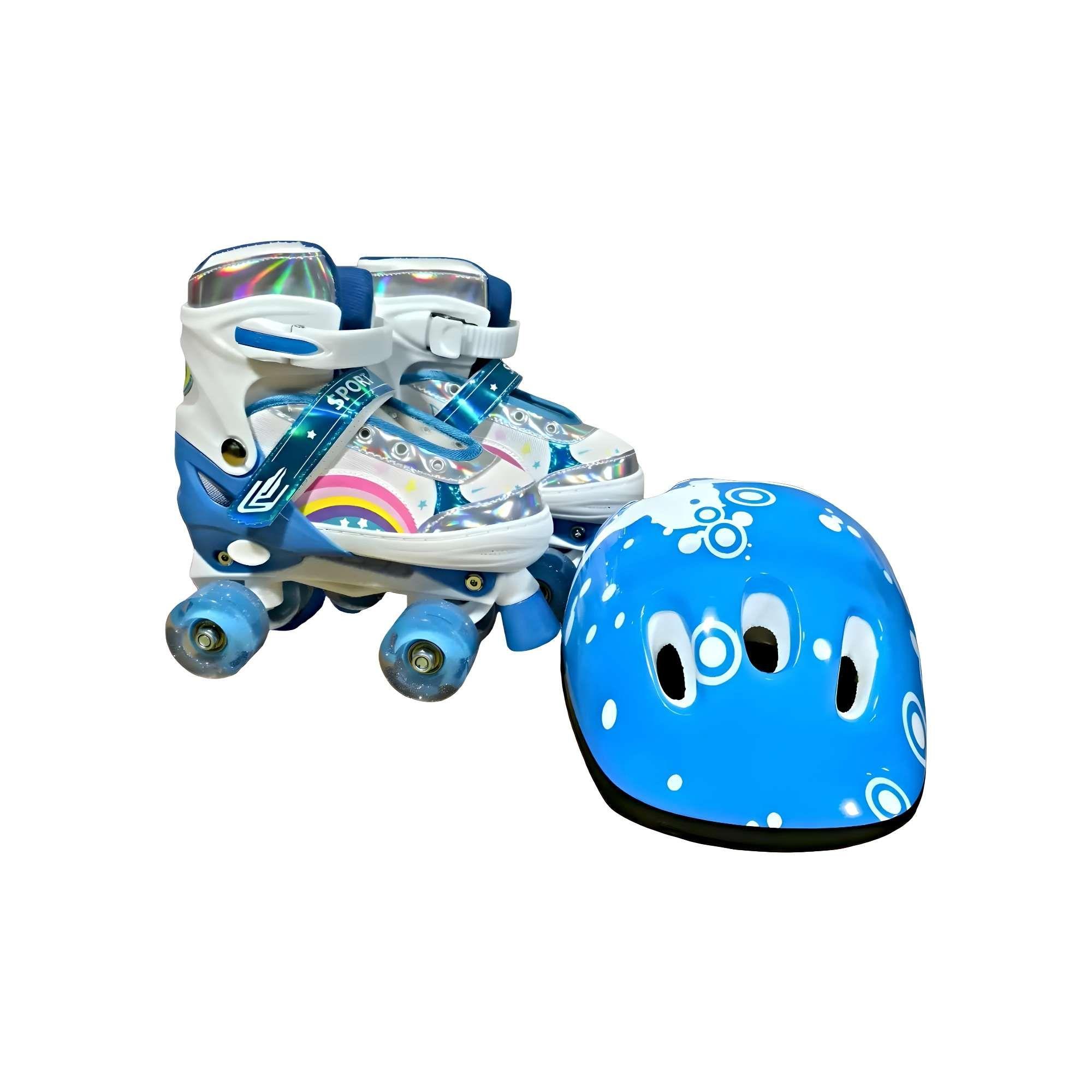 PATIN 4 RUEDAS CON LUCES MAS KIT COMPLETO TALLA S 31-34 MUILTICOLOR1-2