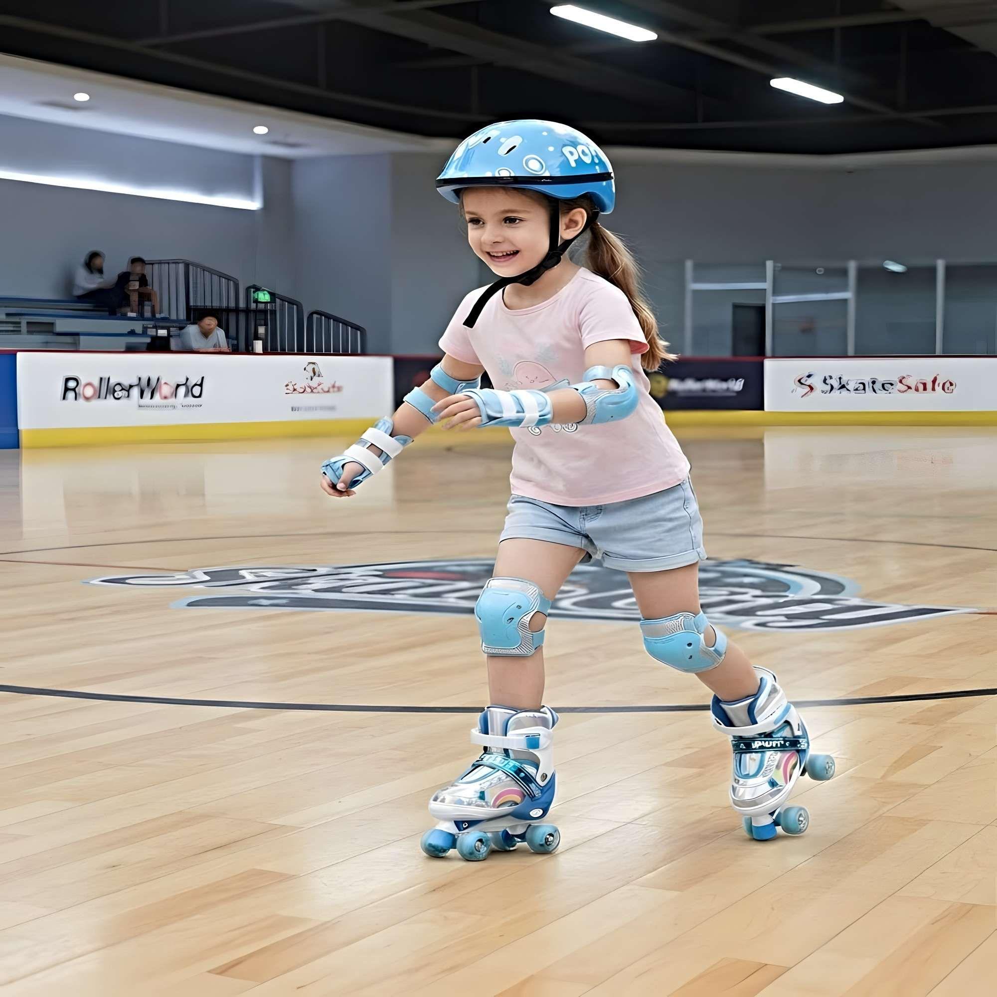 PATIN 4 RUEDAS CON LUCES MAS KIT COMPLETO TALLA S 31-34 MUILTICOLOR1-3