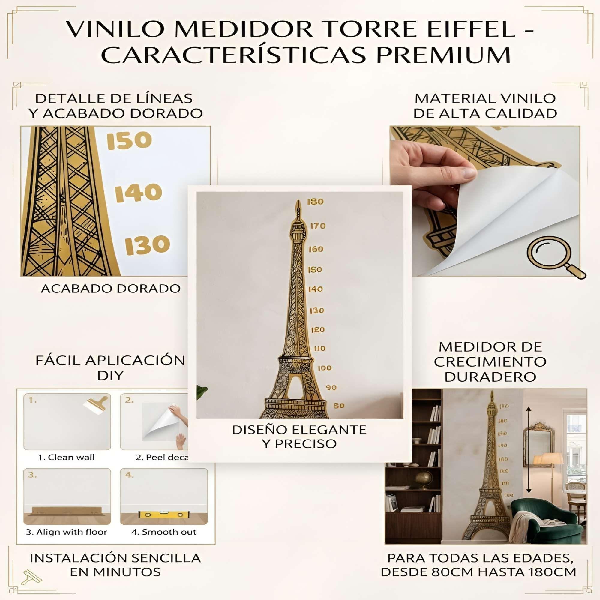 VINILO DECORATIVO TORRE EIFELL CON MEDIDOR DE ESTATURA  -3