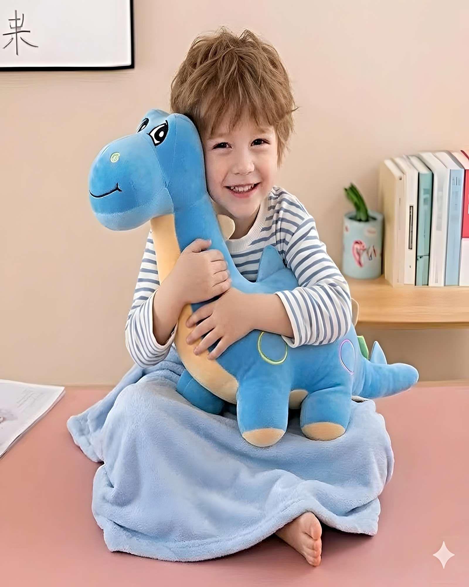 Peluche Almohadilla  + Manta Térmica de 1 Plaza celeste1-2