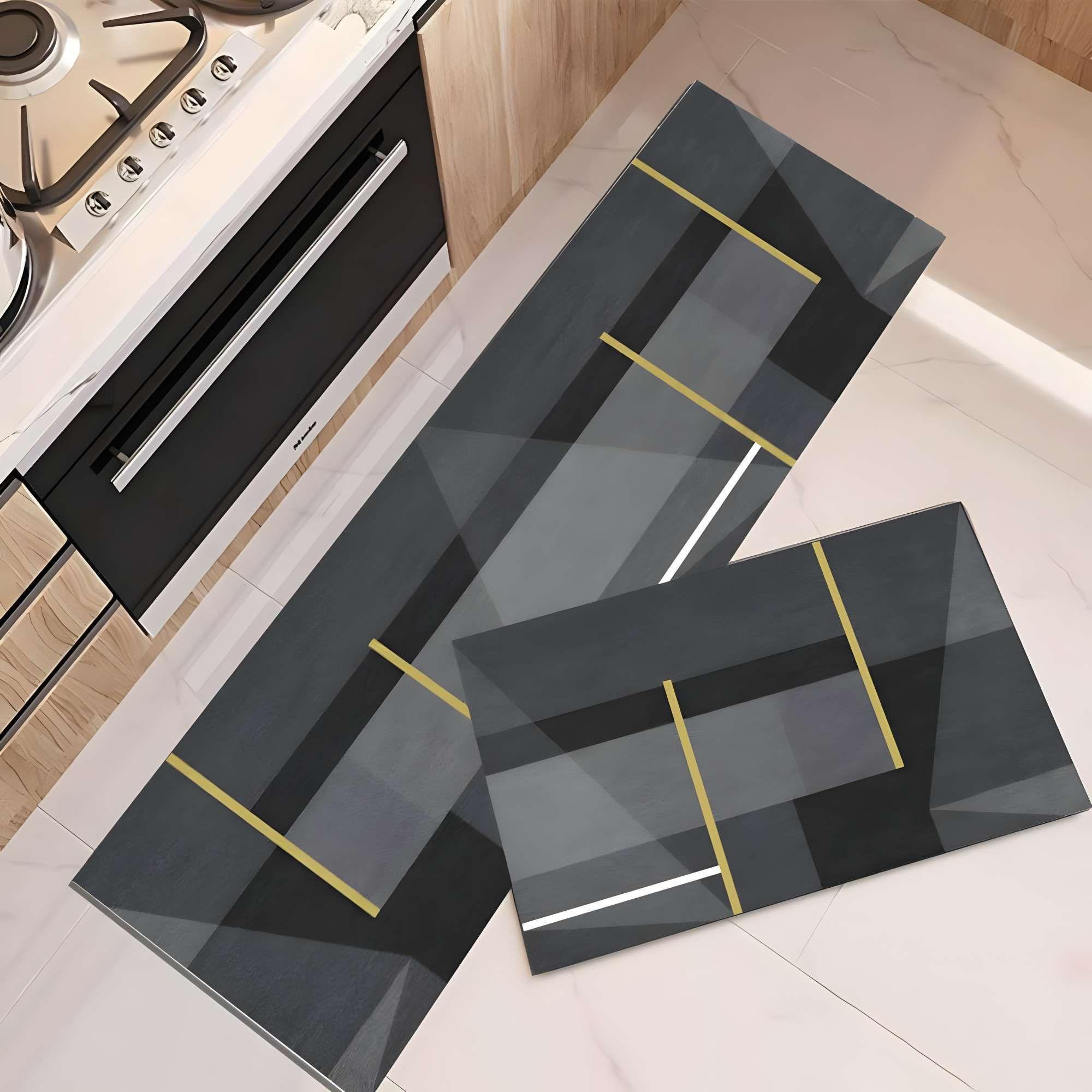 PACK DE 2 ALFOMBRAS DE GOMA MINIMALISTAS PARA COCINA B3-2