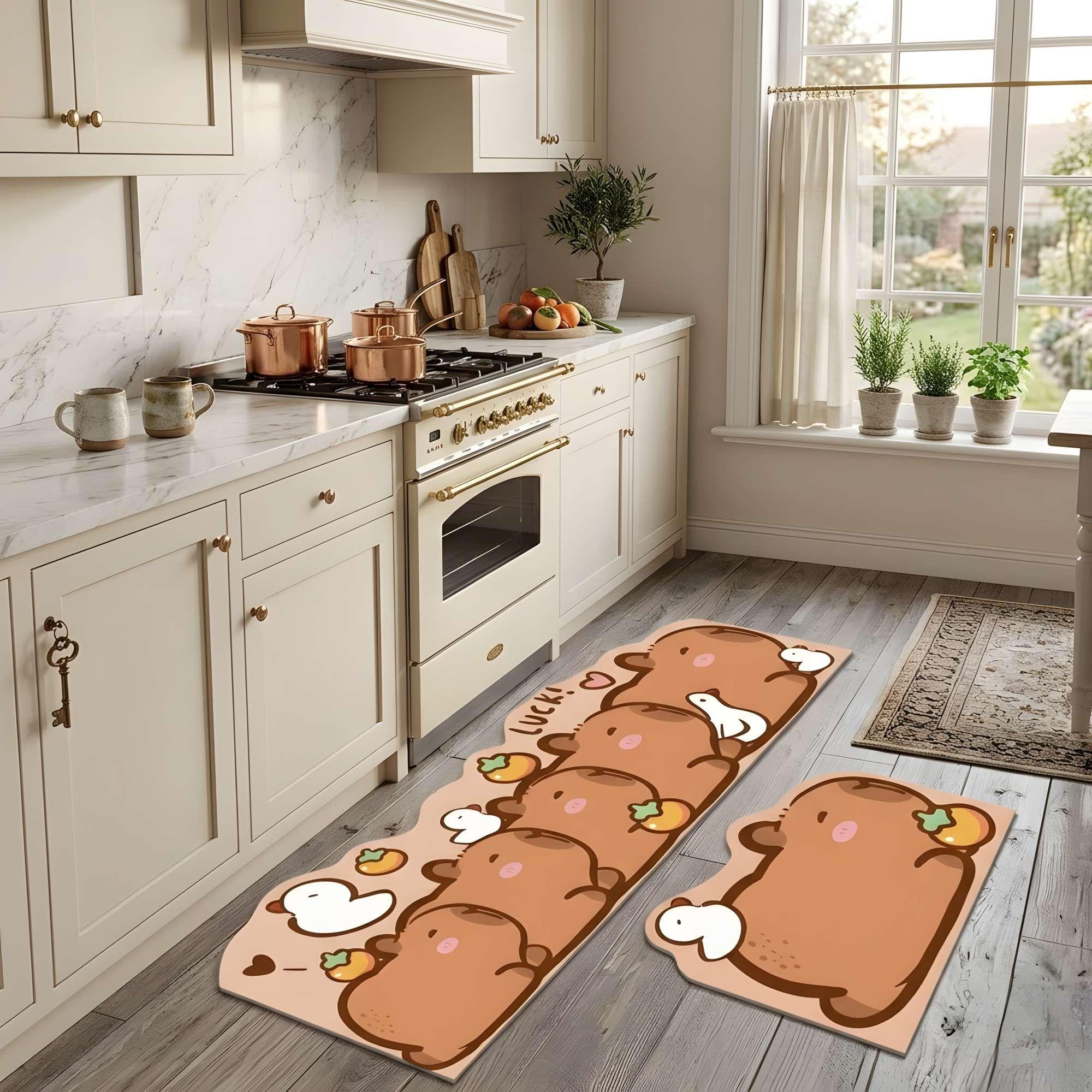 PACK DE 2 ALFOMBRAS DE GOMA MINIMALISTAS PARA COCINA B10-1