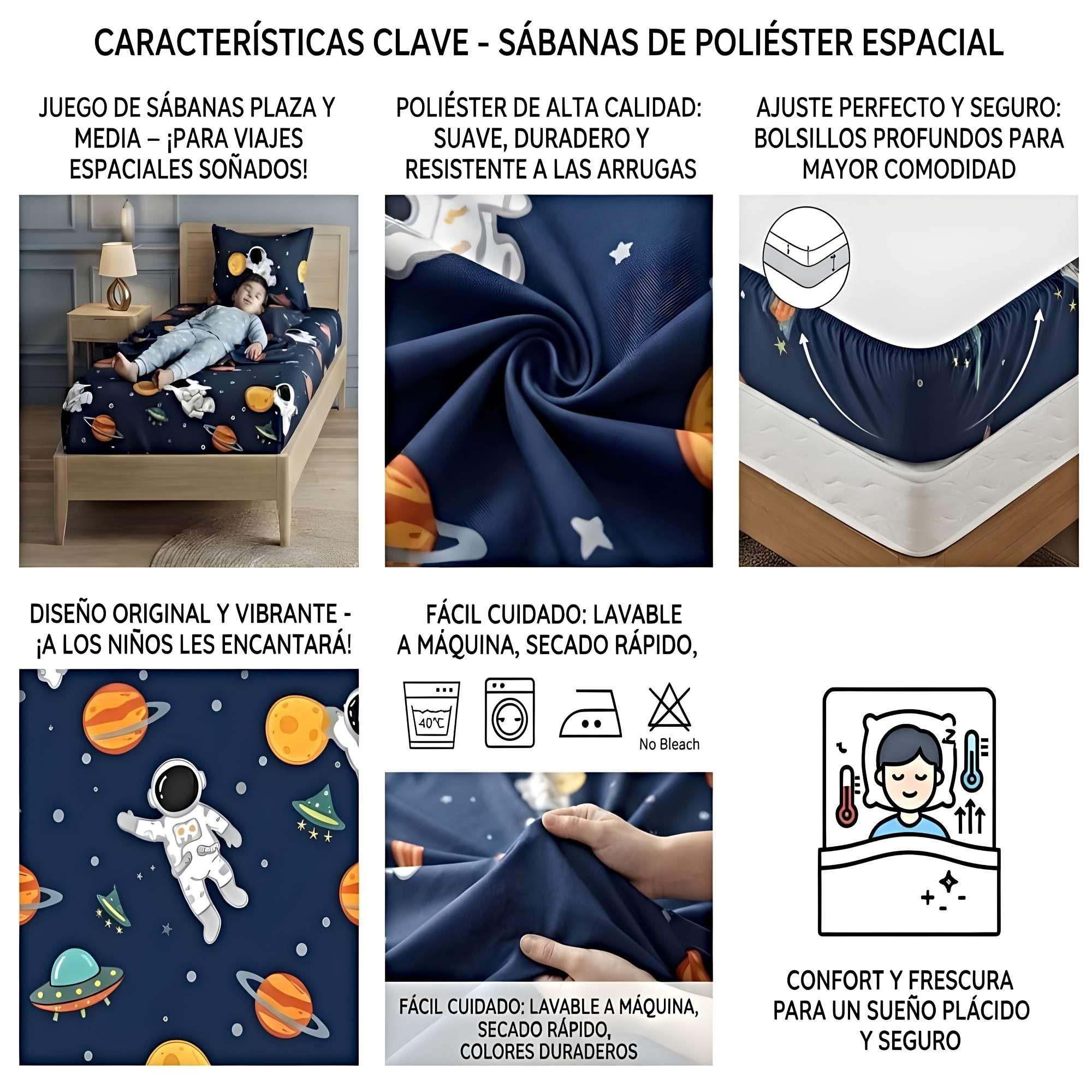 PACK DE SABANA INFANTIL 1 PLAZA P4 AZUL MARINO-3