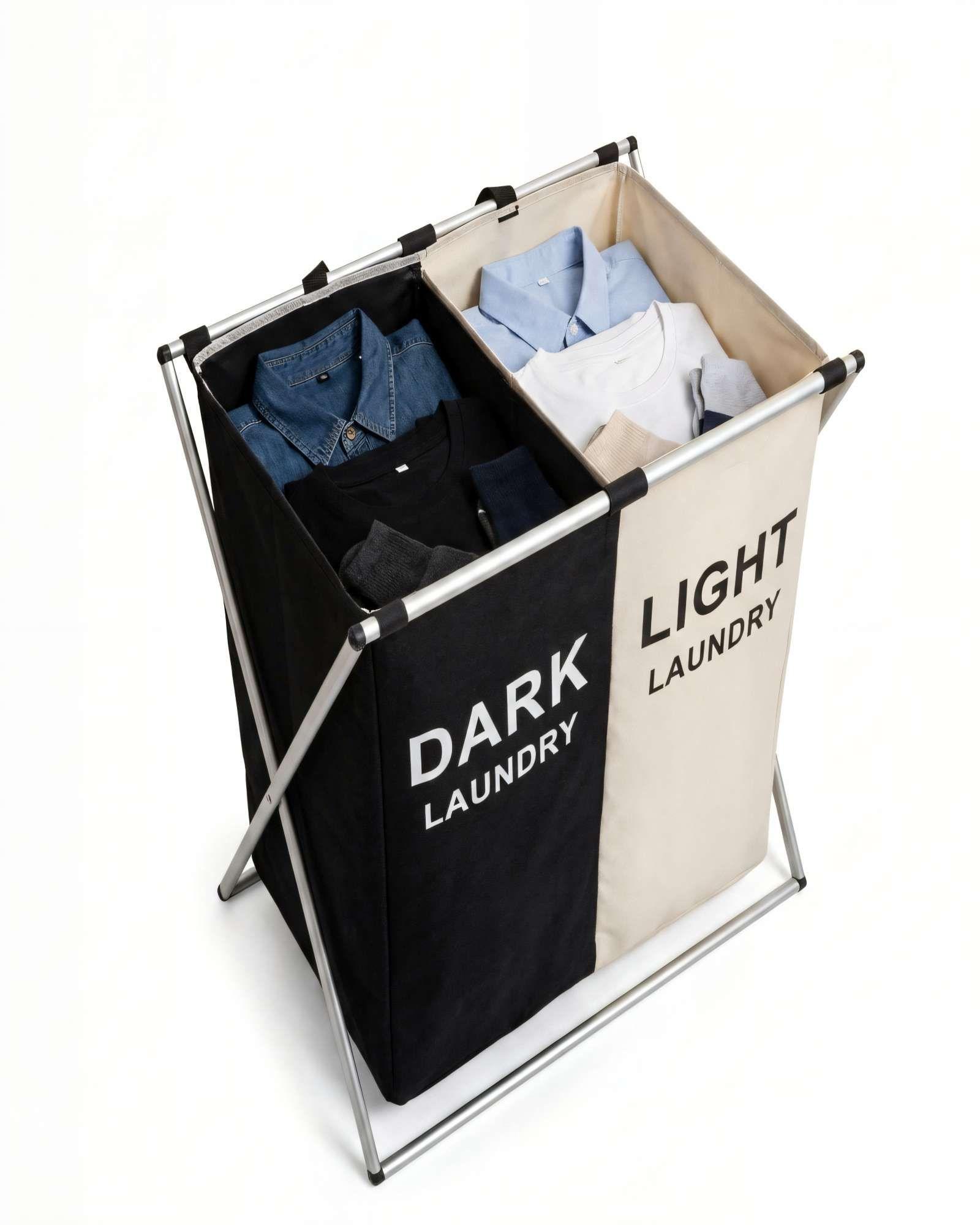 PACK   DE CANASTILLOSS DE ROPA 60CMX60CM BLANCO Y NEGRO-1