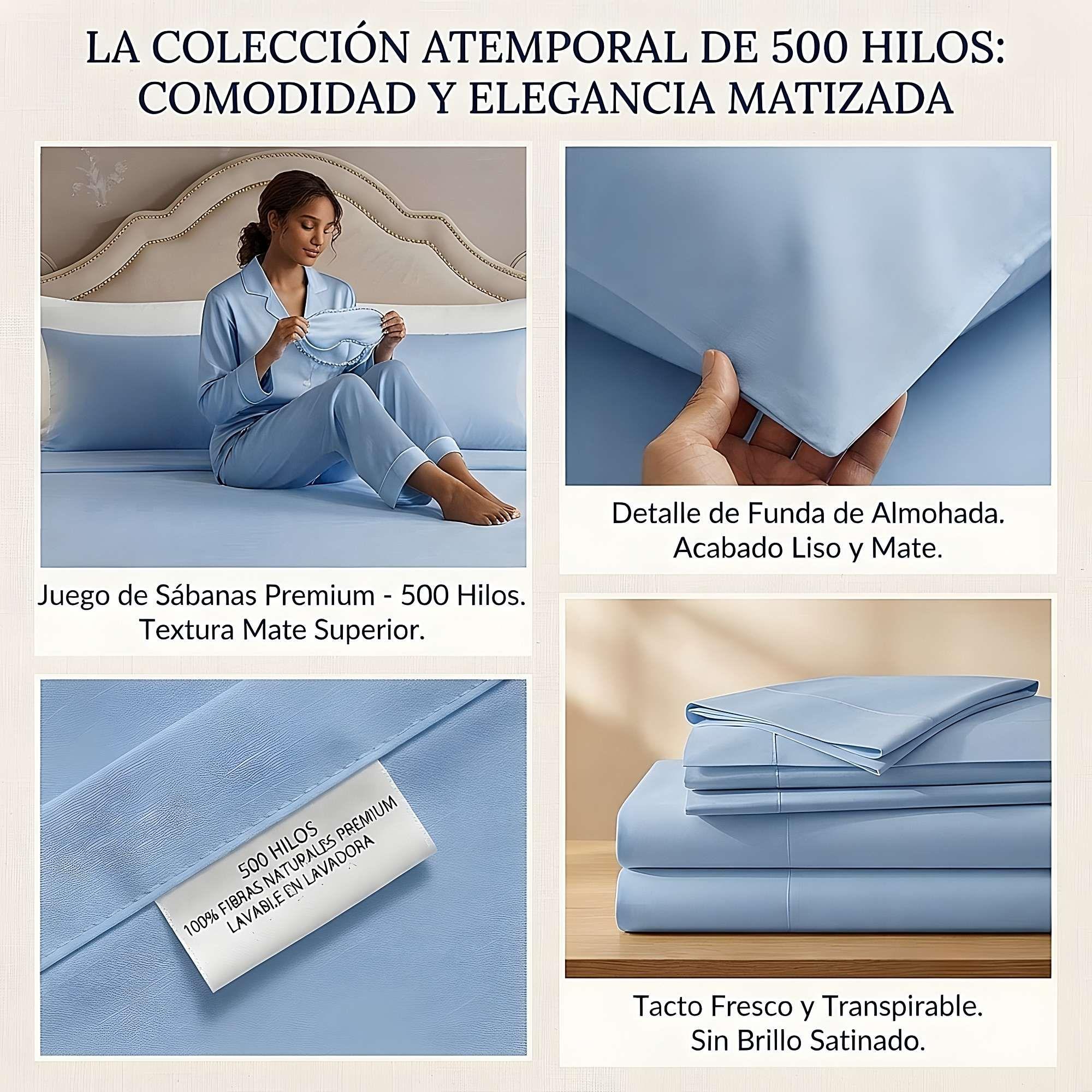 KIT DE SABANAS DE 500 HILOS 2 PLAZAS W4-3