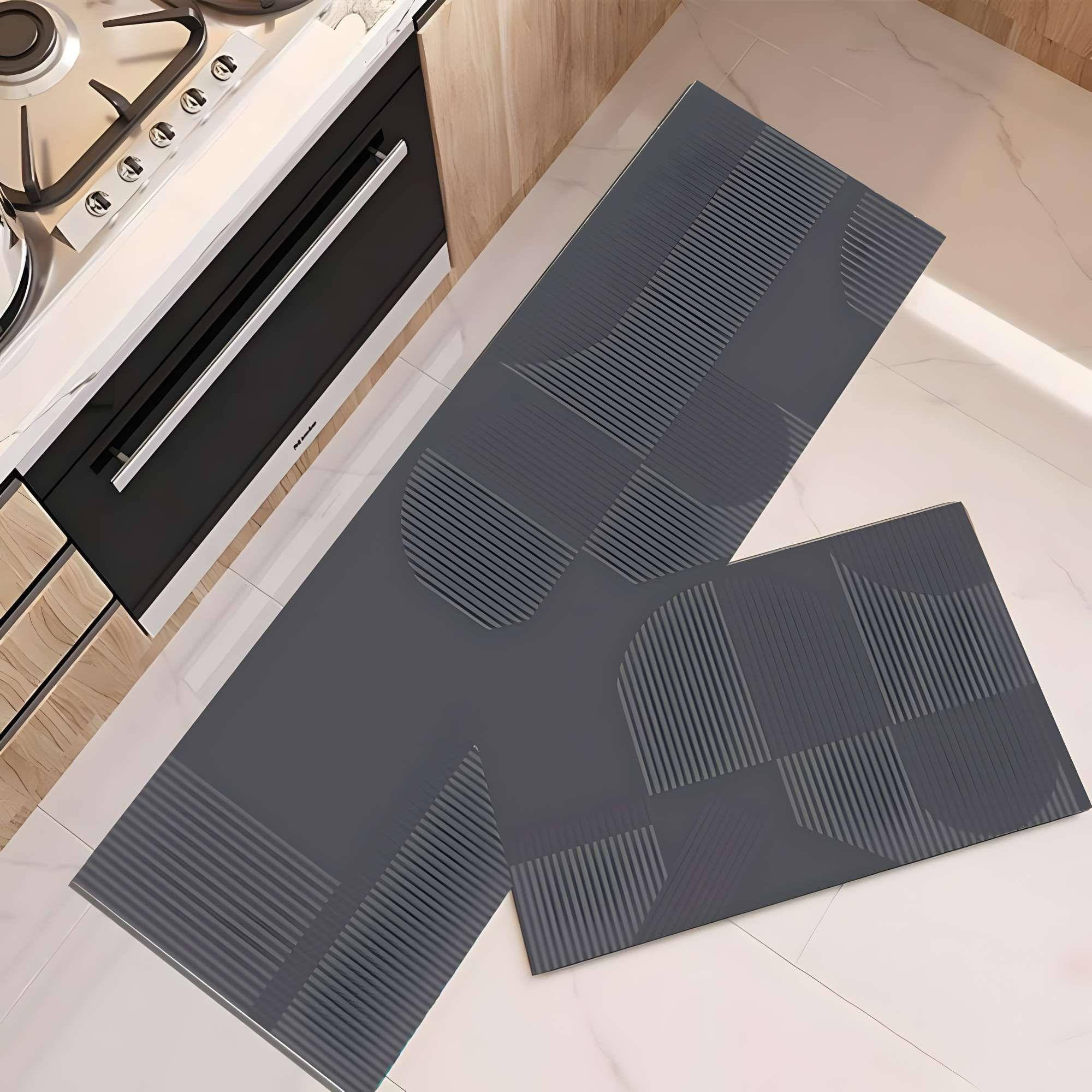 PACK DE 2 ALFOMBRAS DE GOMA MINIMALISTAS PARA COCINA B23-2