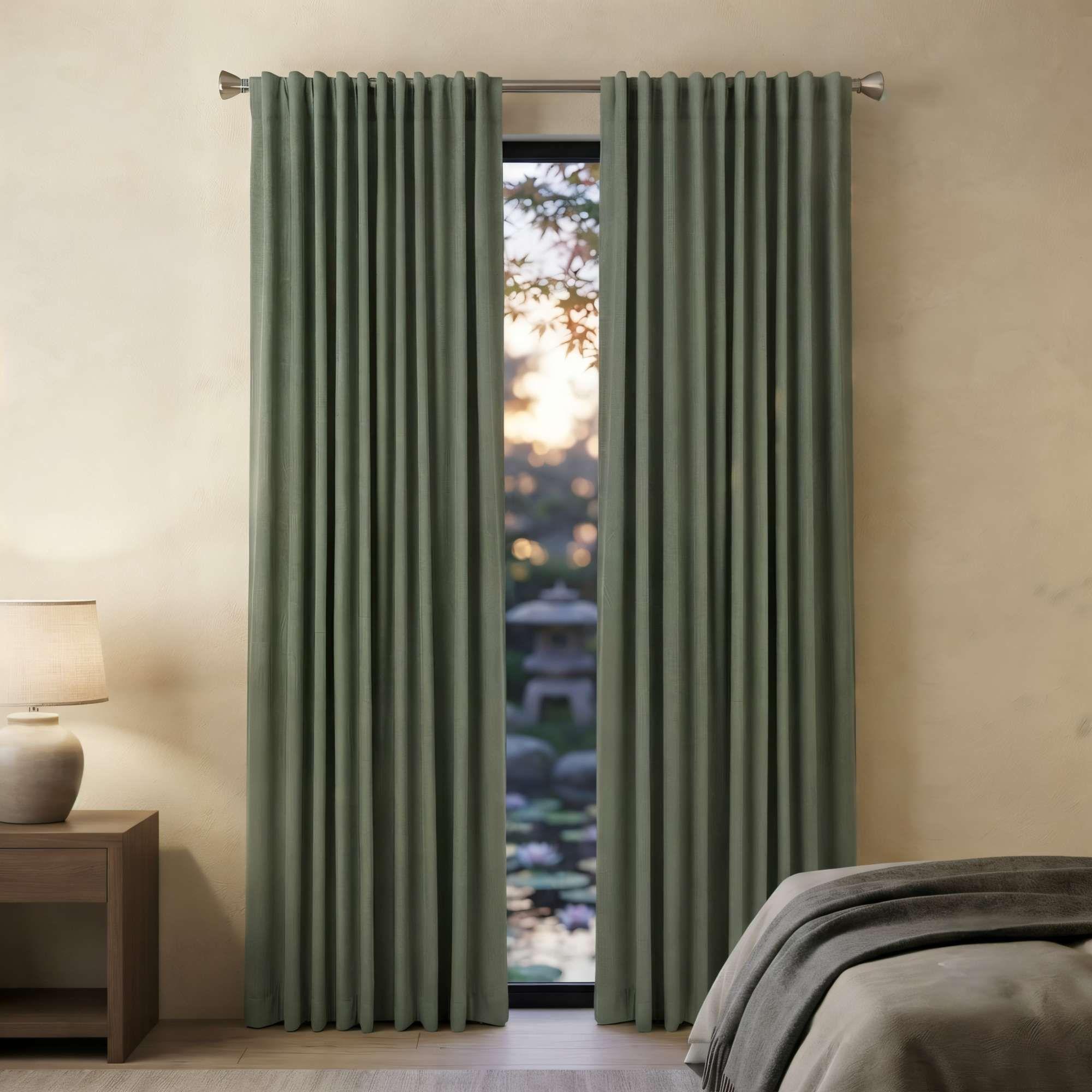 CORTINA BLACK OUT SET 2 PAÑOS  COLOR VERDE-1