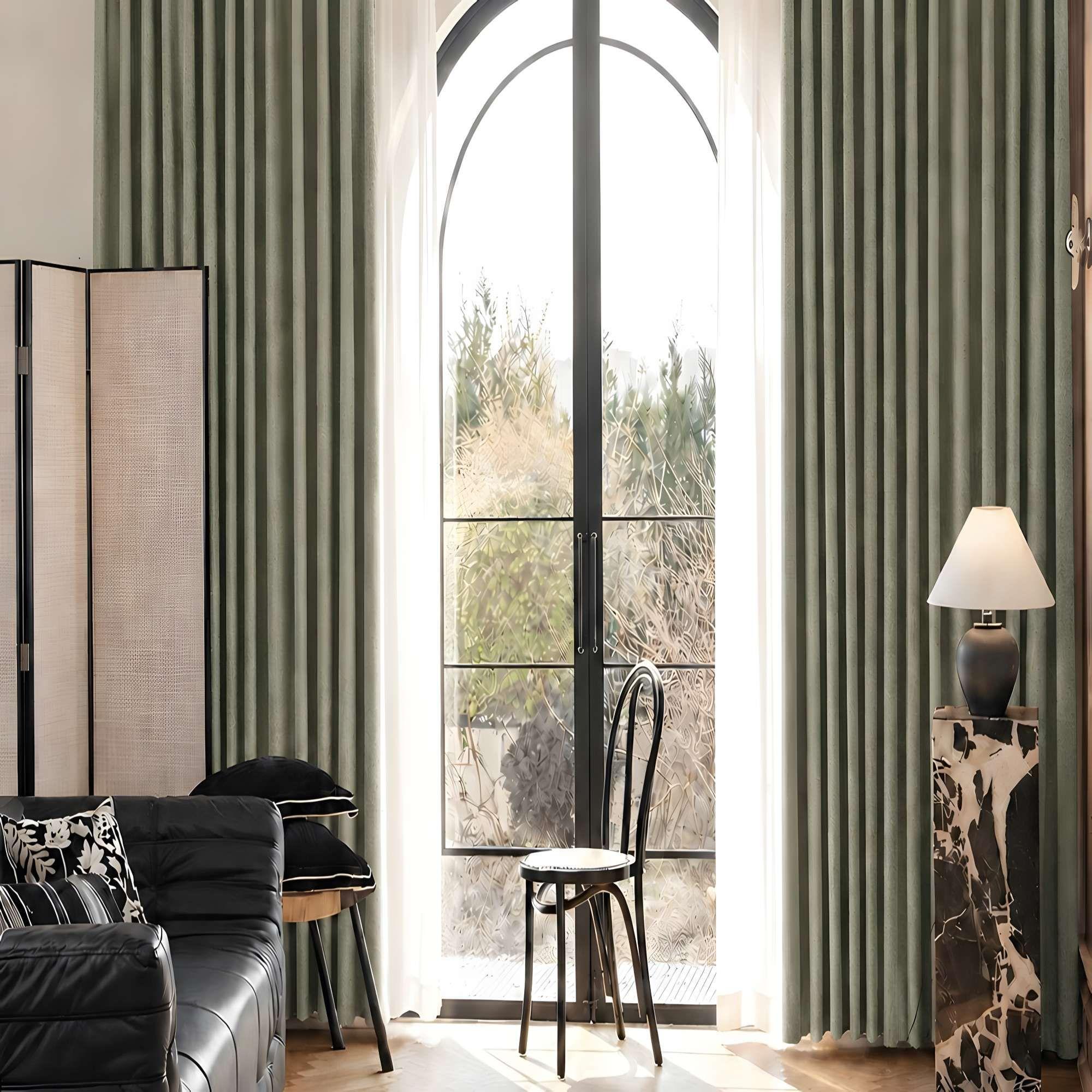 CORTINA BLACK OUT SET 2 PAÑOS  COLOR VERDE-2