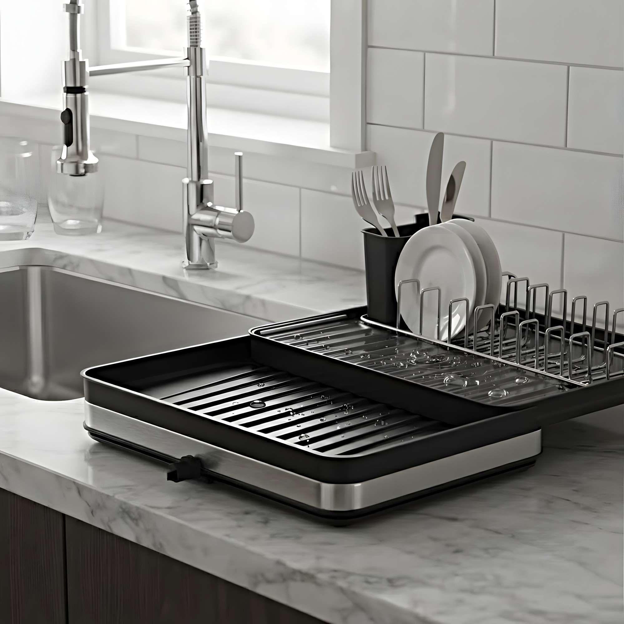 ESCURRIDOR DE PLATOS PLEGABLE Y EXTENSIBLE MODERNO C01-3