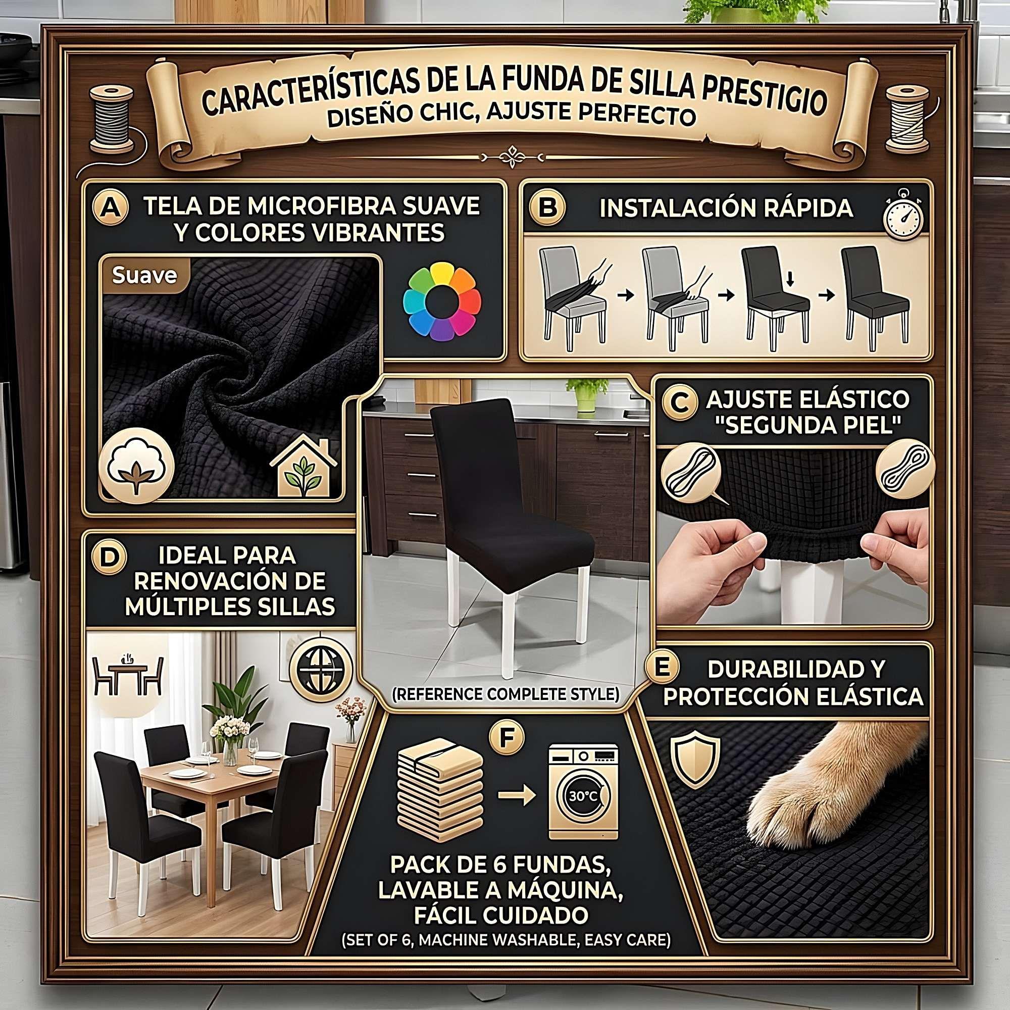 PACK DE 6 FUNDAS DE SILLAS F23-1