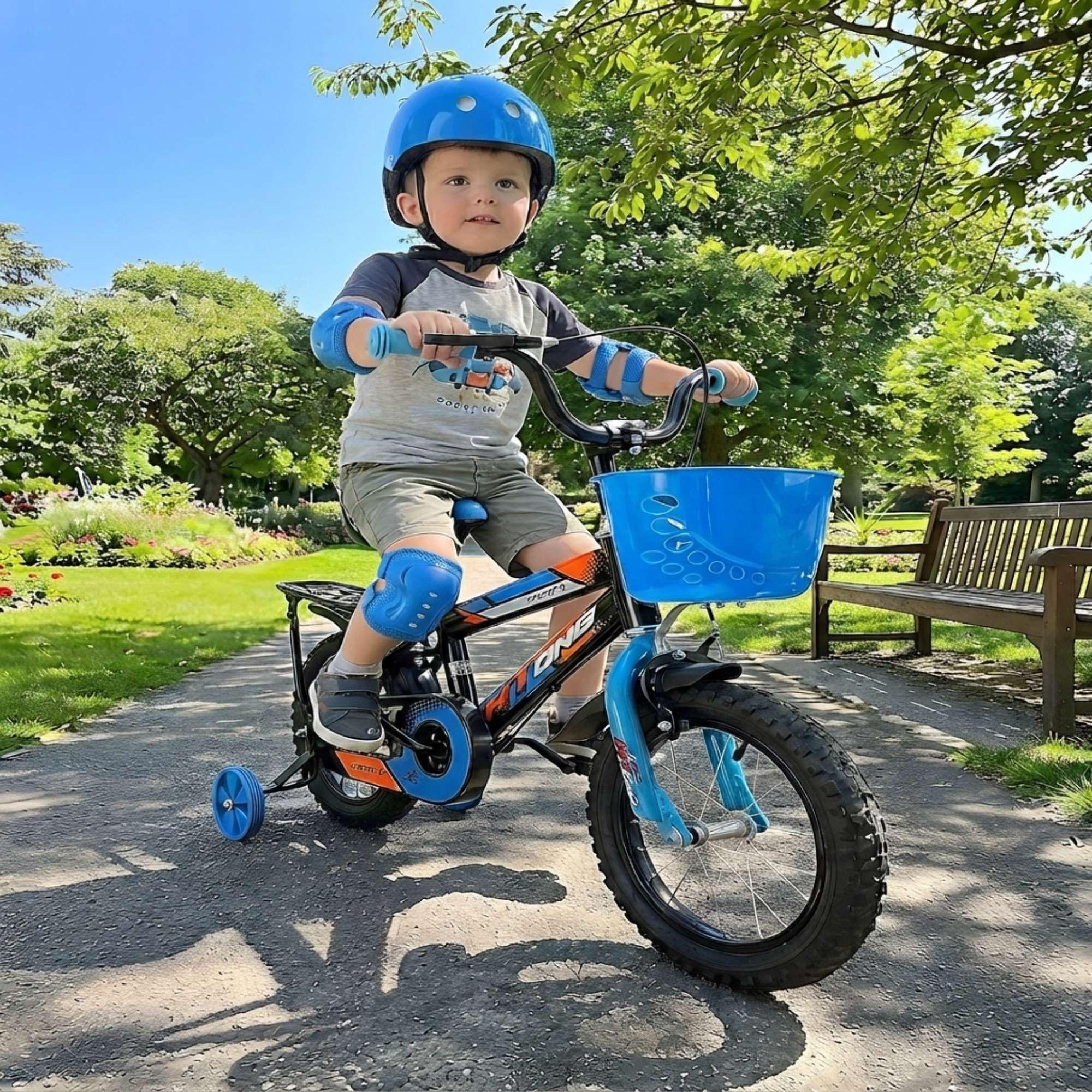 BICICLETA INFANTIL ARO 12 CON RUEDITAS MAS KIT DE SEGURIDAD AZUL CELESTE-3