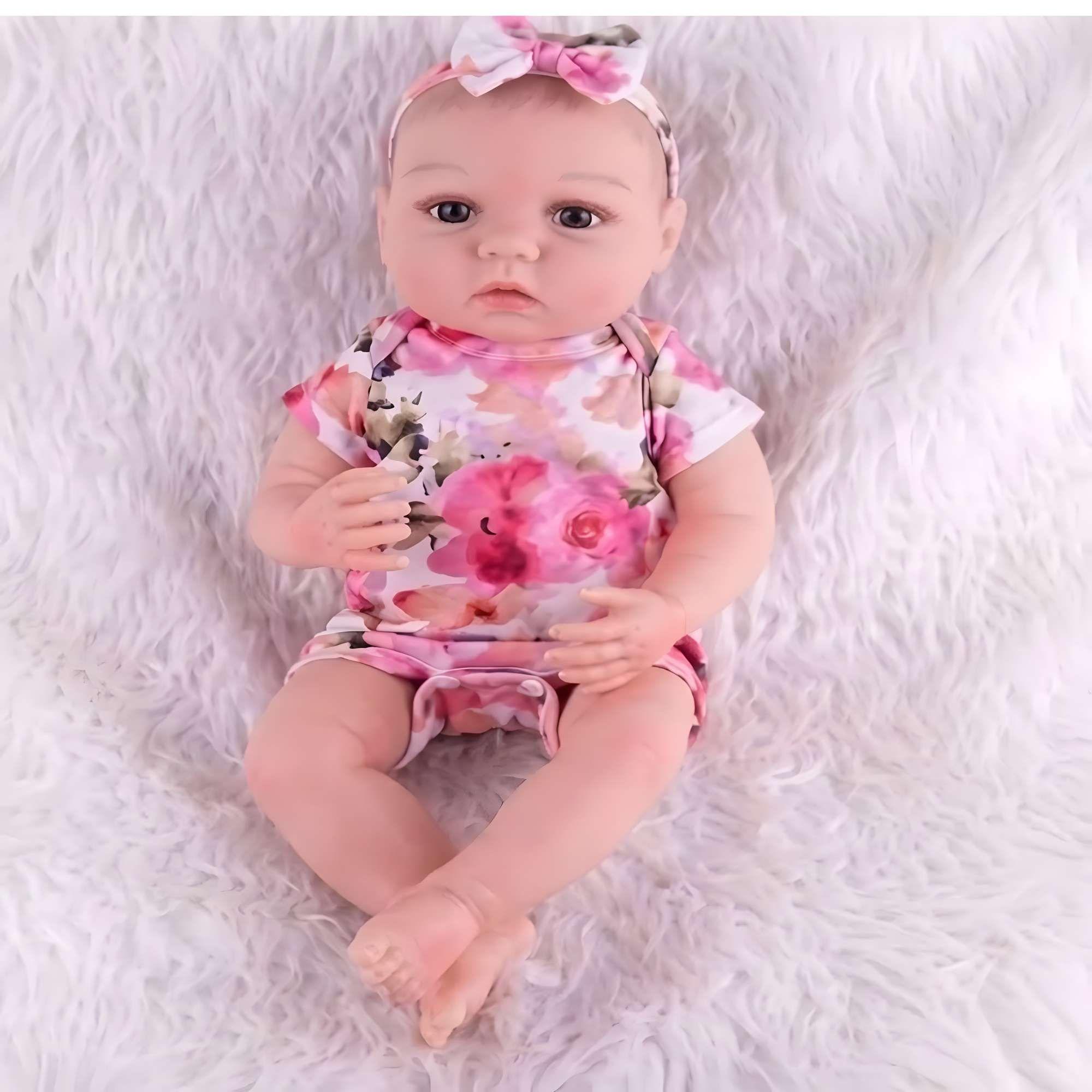 ADORABLE MUÑECA INFANTIL PELONA COLOR ROSADO 55CM-3