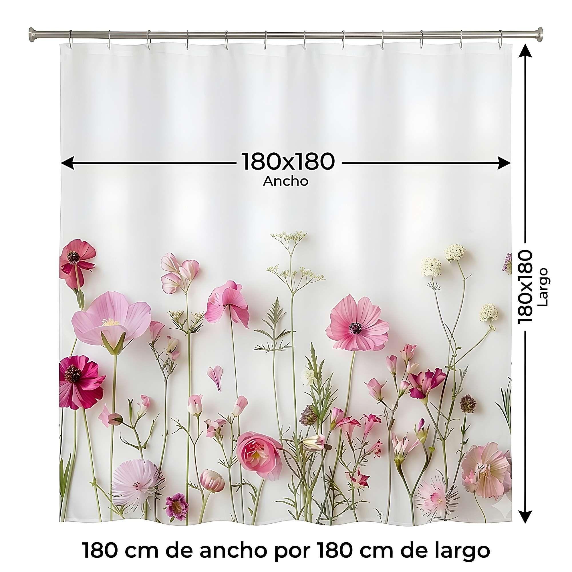 CORTINA DE BAÑO PREMIUM 180X180 CM CON FORRO BLANCO  CB18-1