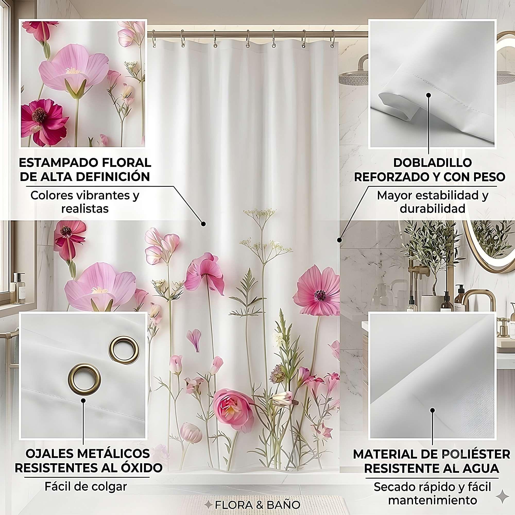 CORTINA DE BAÑO PREMIUM 180X180 CM CON FORRO BLANCO  CB18-3