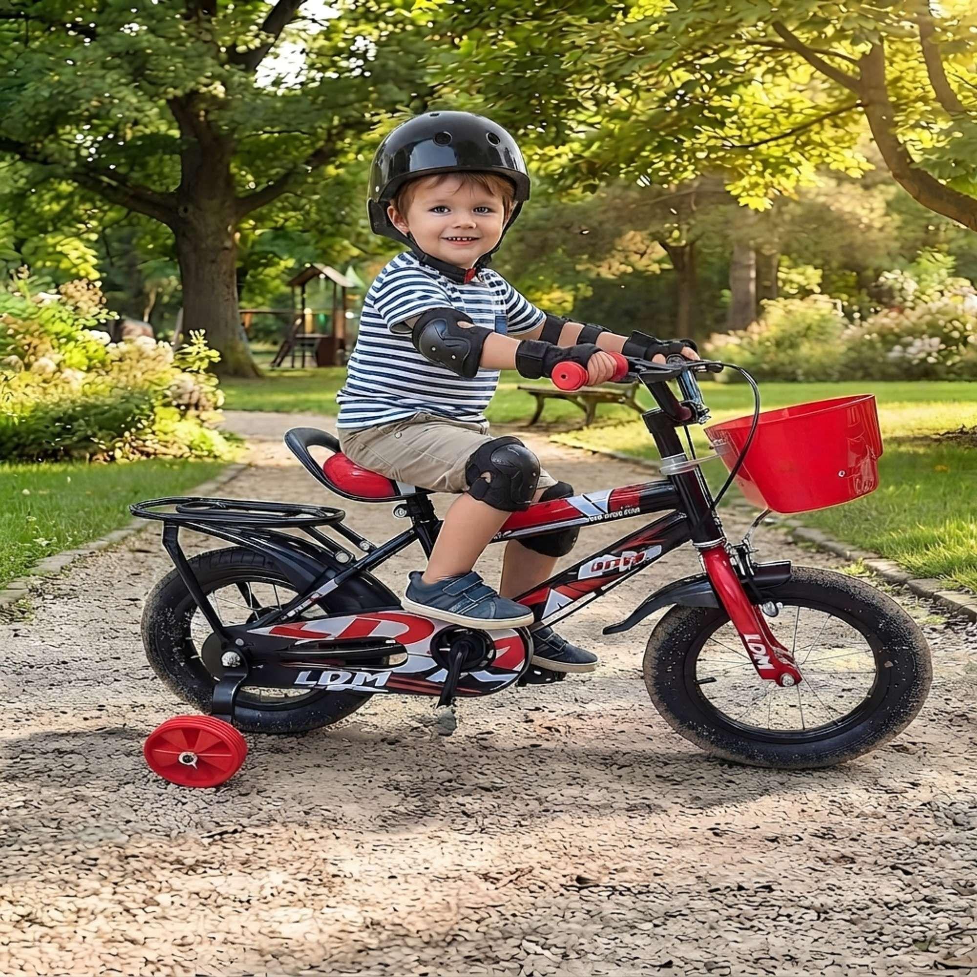 BICICLETA INFANTIL ARO 14 CON RUEDITAS MAS KIT DE SEGURIDAD ROJO2-3