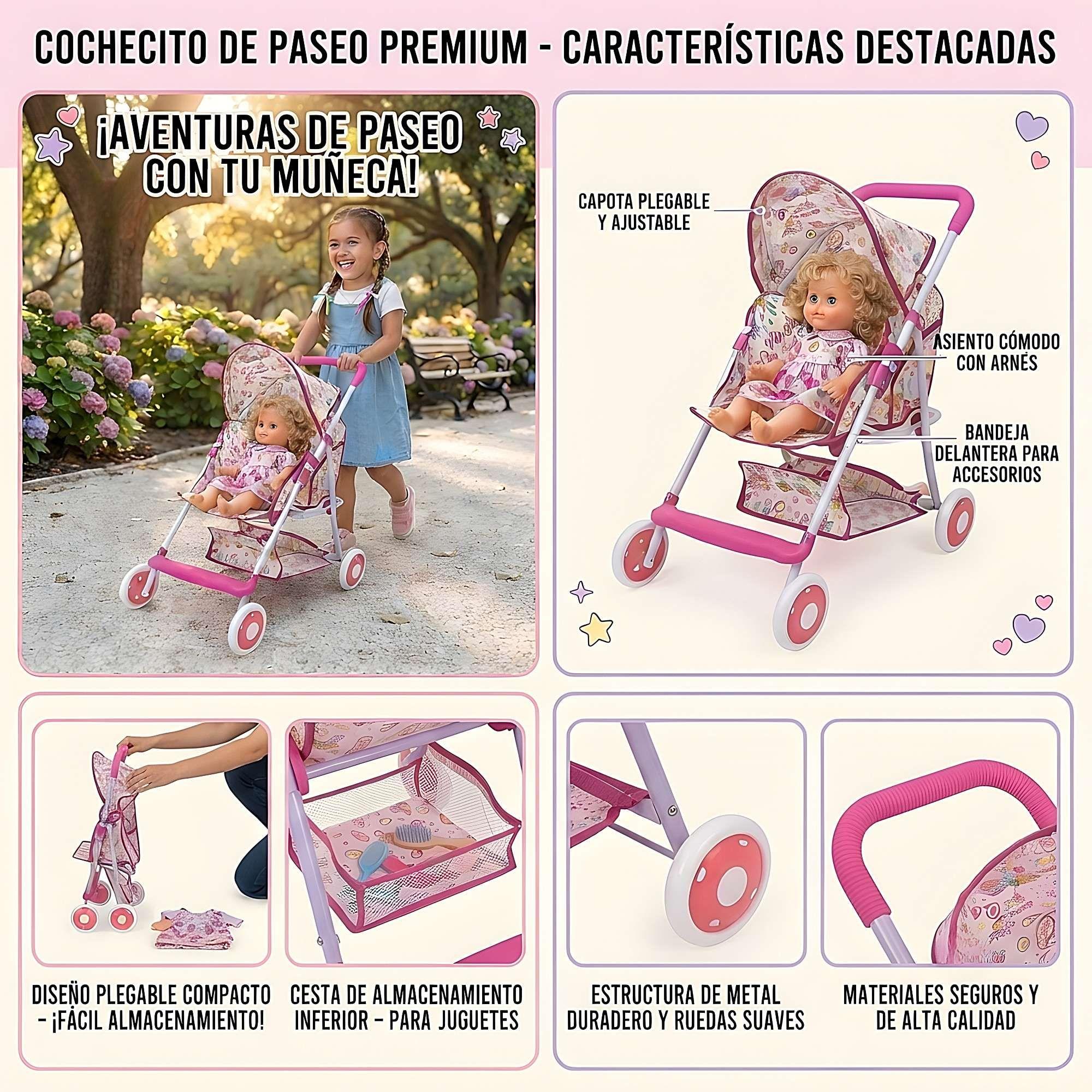 COCHE DE PASEO PARA MUÑECAS C02-3