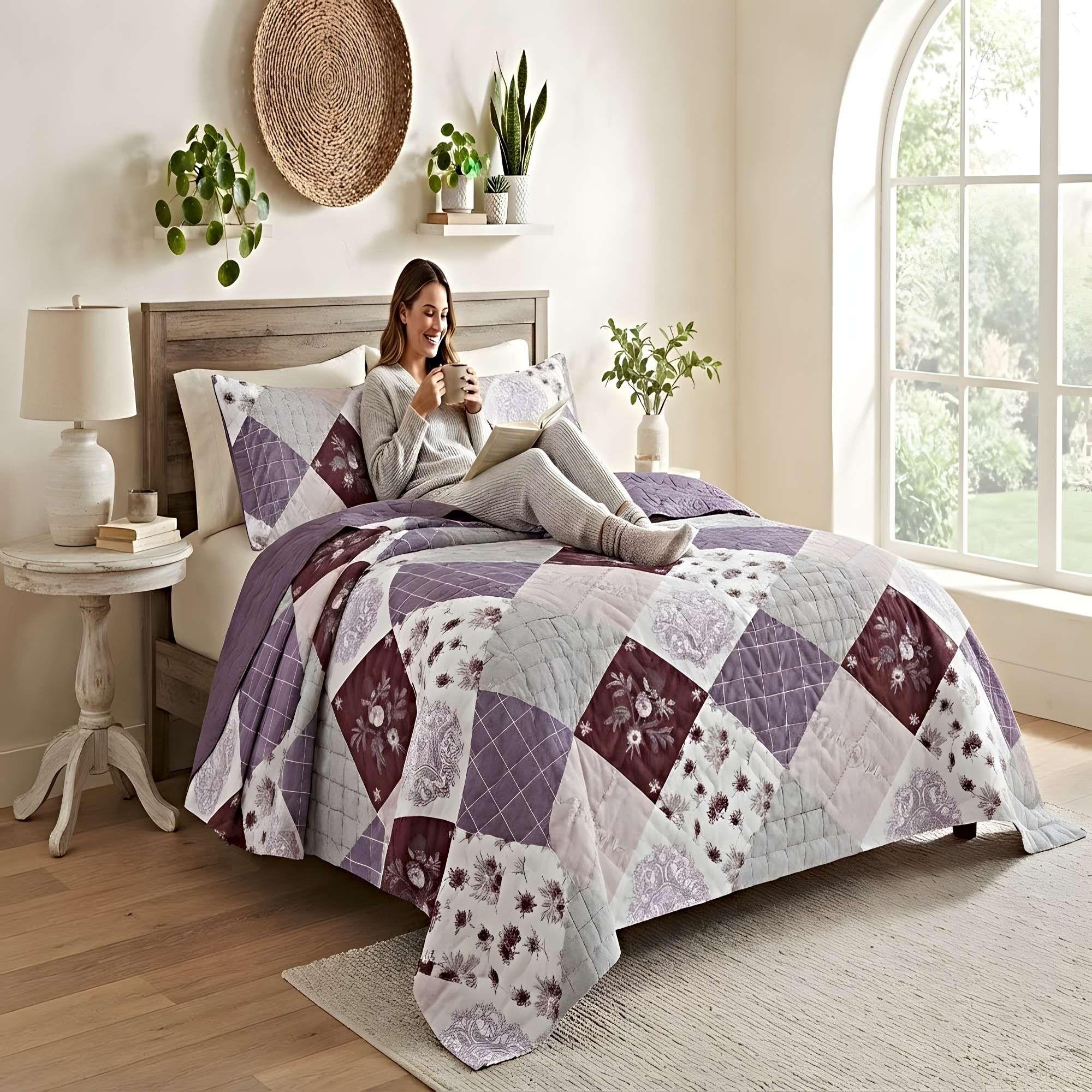 CUBRECAMA QUILT DE VERANO  PLAZA Y MEDIA C8-2