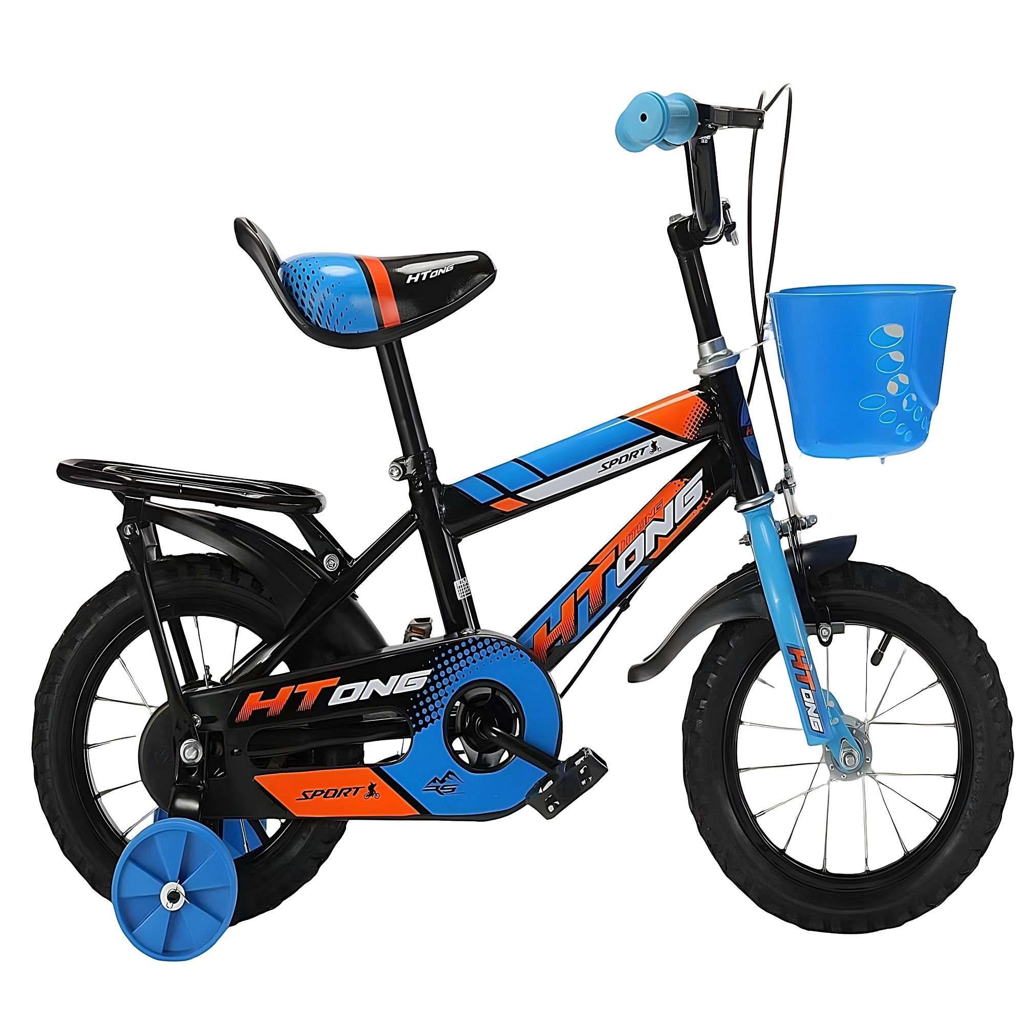 BICICLETA INFANTIL ARO 12 CON RUEDITAS COLOR AZUL CELESTE-3