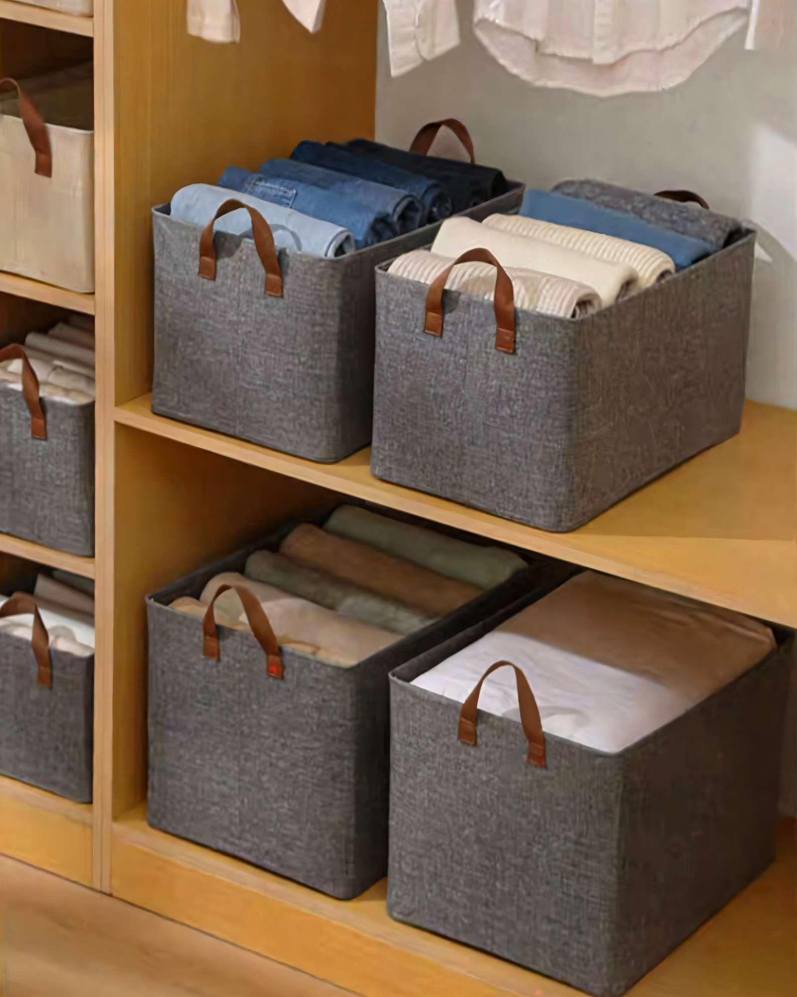 PACK   DE 2 CANASTILLOSS 20CMX47CMX28CM COLOR GRIS -2