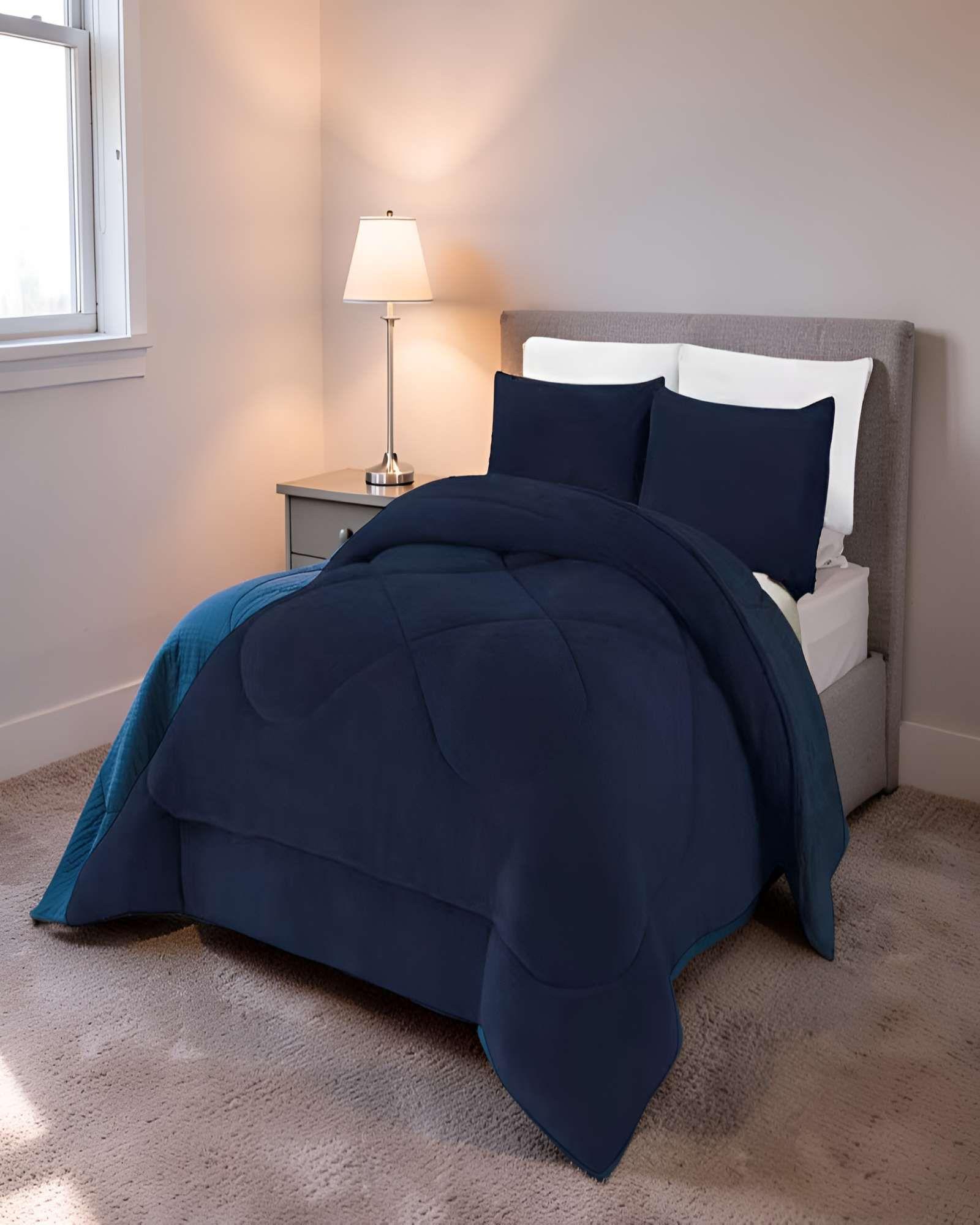 PLUMON INVIERNO SOFT 2 PLAZA 230CM X 250CM COLOR AZUL OSCURO-2