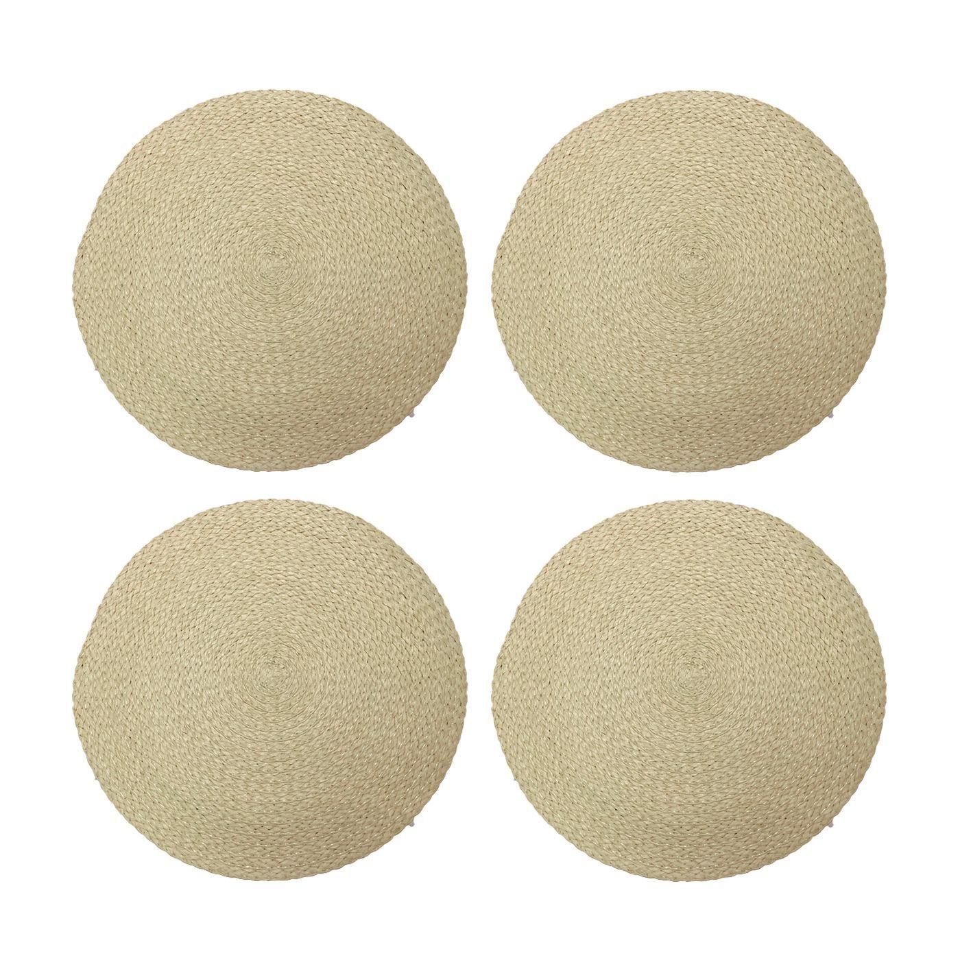 Set 4 Individuales Fibras Entrelazadas Hanoi De Ø35cms - Kawi®-0