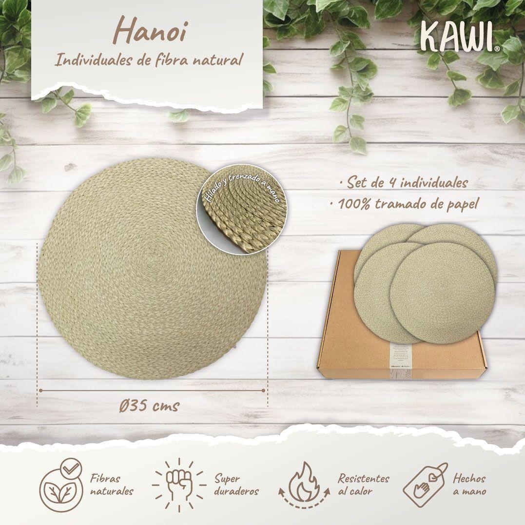 Set 4 Individuales Fibras Entrelazadas Hanoi De Ø35cms - Kawi®-2