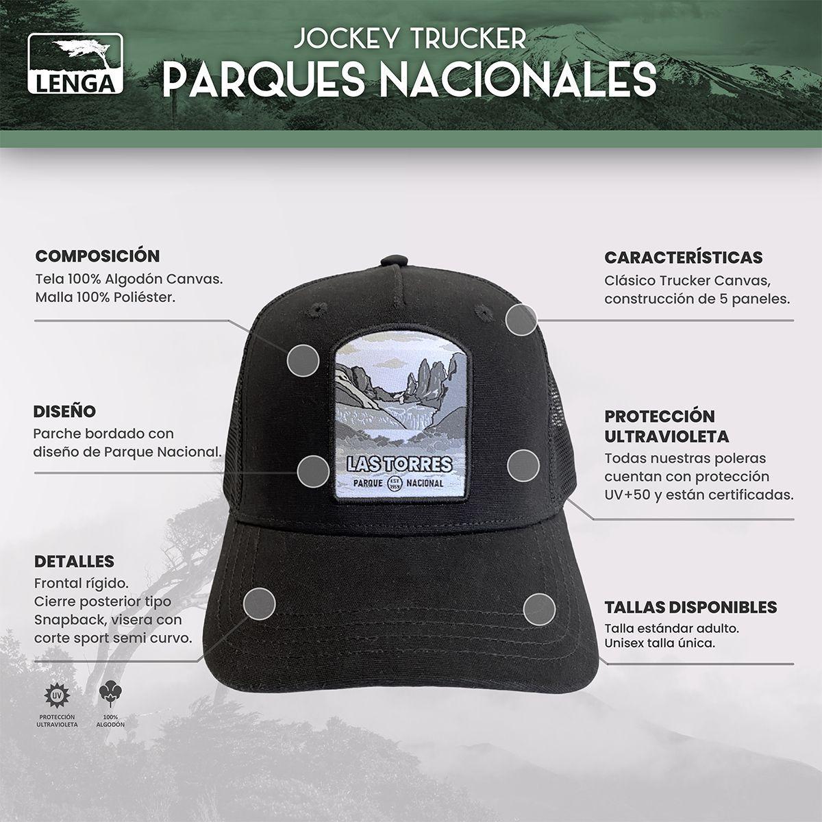Jockey Gorros Trucker Canvas Parque Nacional Palmas de Cocalán Lenga®-4