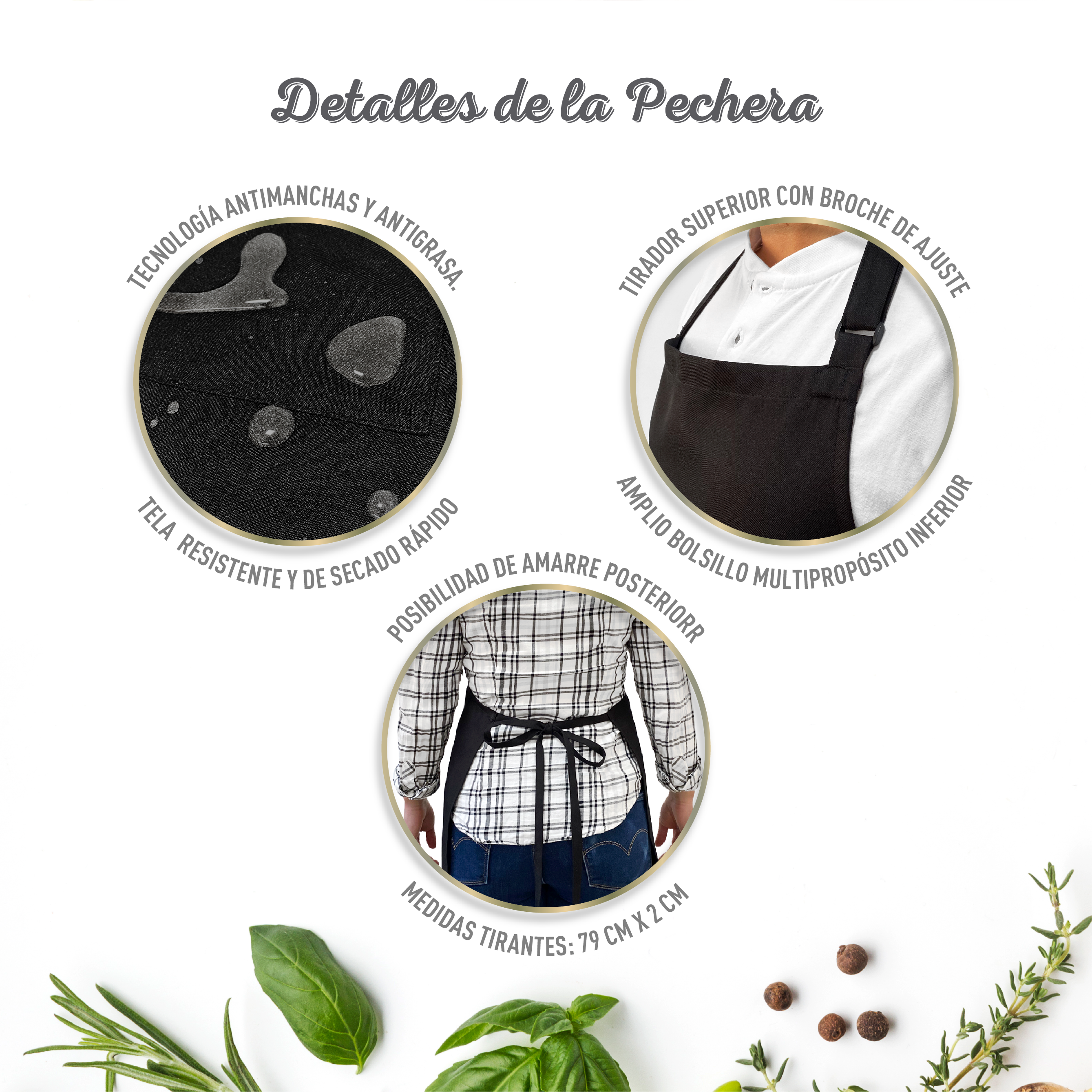 Pechera Gabardina Anti-grasa y Anti-manchas Unisex - Indusbord®-2