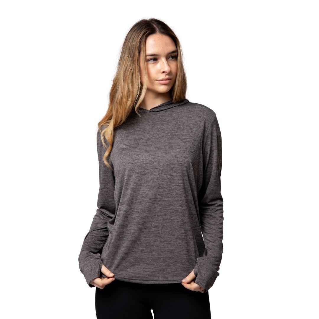 Polera Mujer Grit Dry Manga Larga Con Capucha Nayla Lenga UPF 50-0
