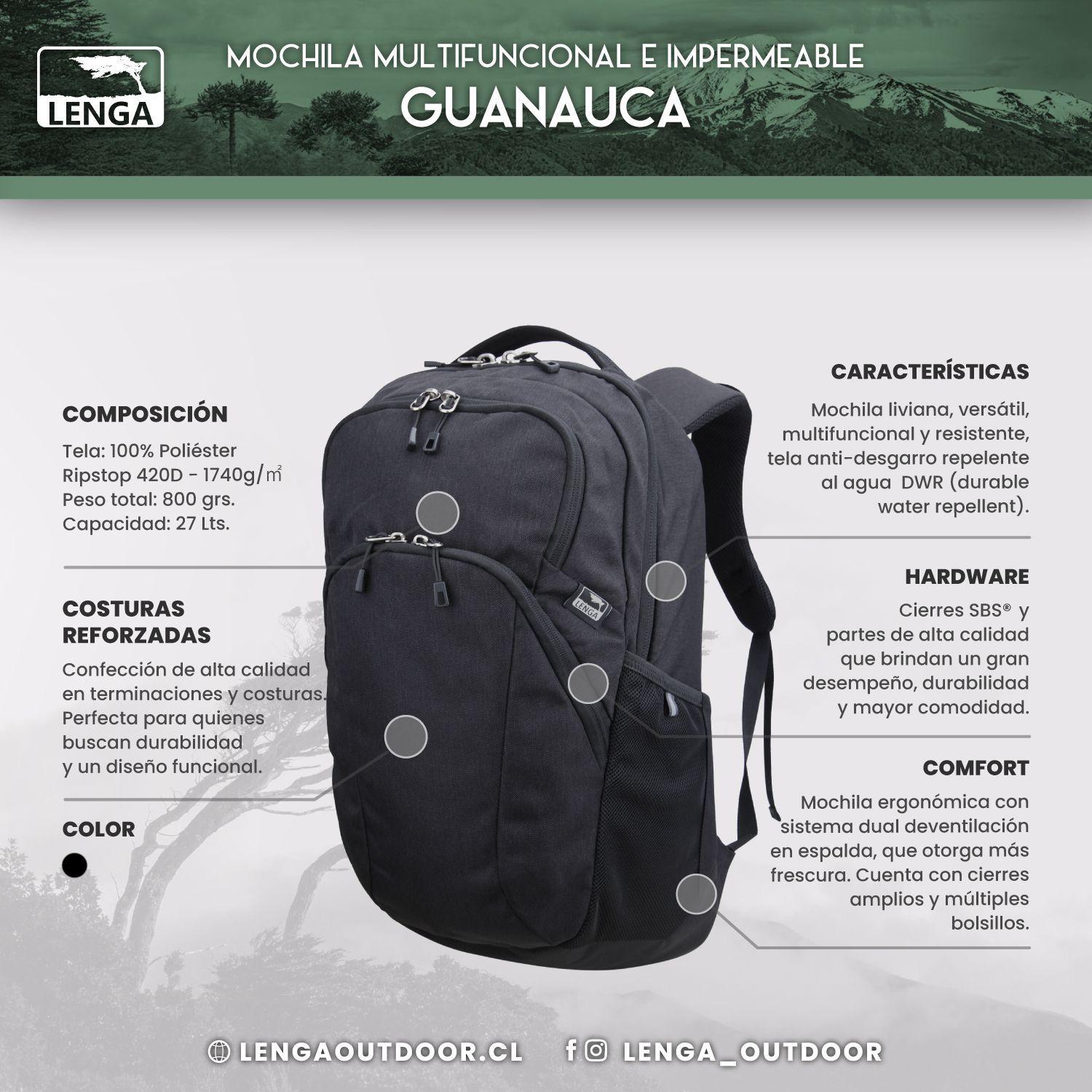 Mochila Porta notebook Lenga Outdoor Guanauca 27 Lts-5