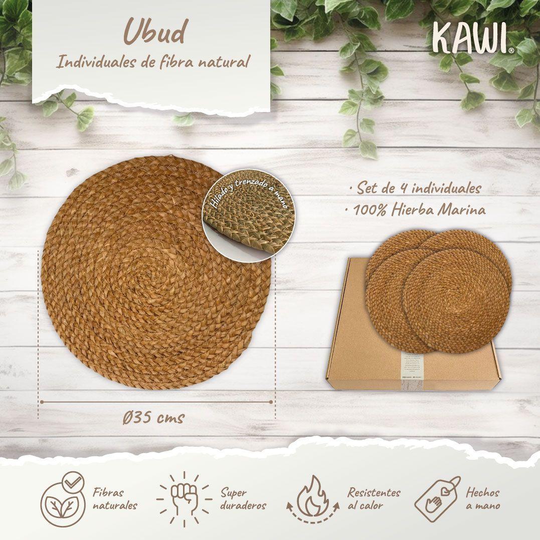Set 4 Individuales Fibras Naturales Ubud De Ø35cms - Kawi®-2