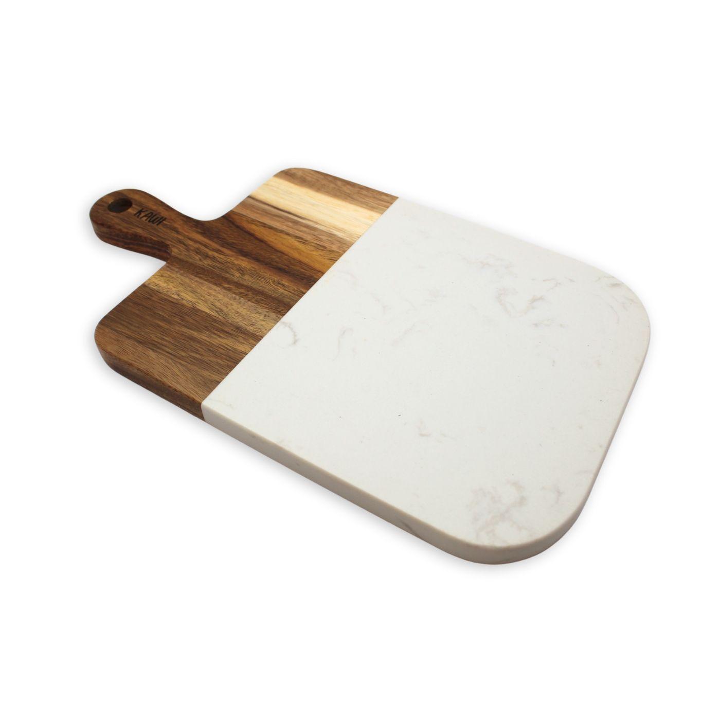 Tabla Aperitivo Rectangular Madera De Acacia Y Mármol - Kawi®-1