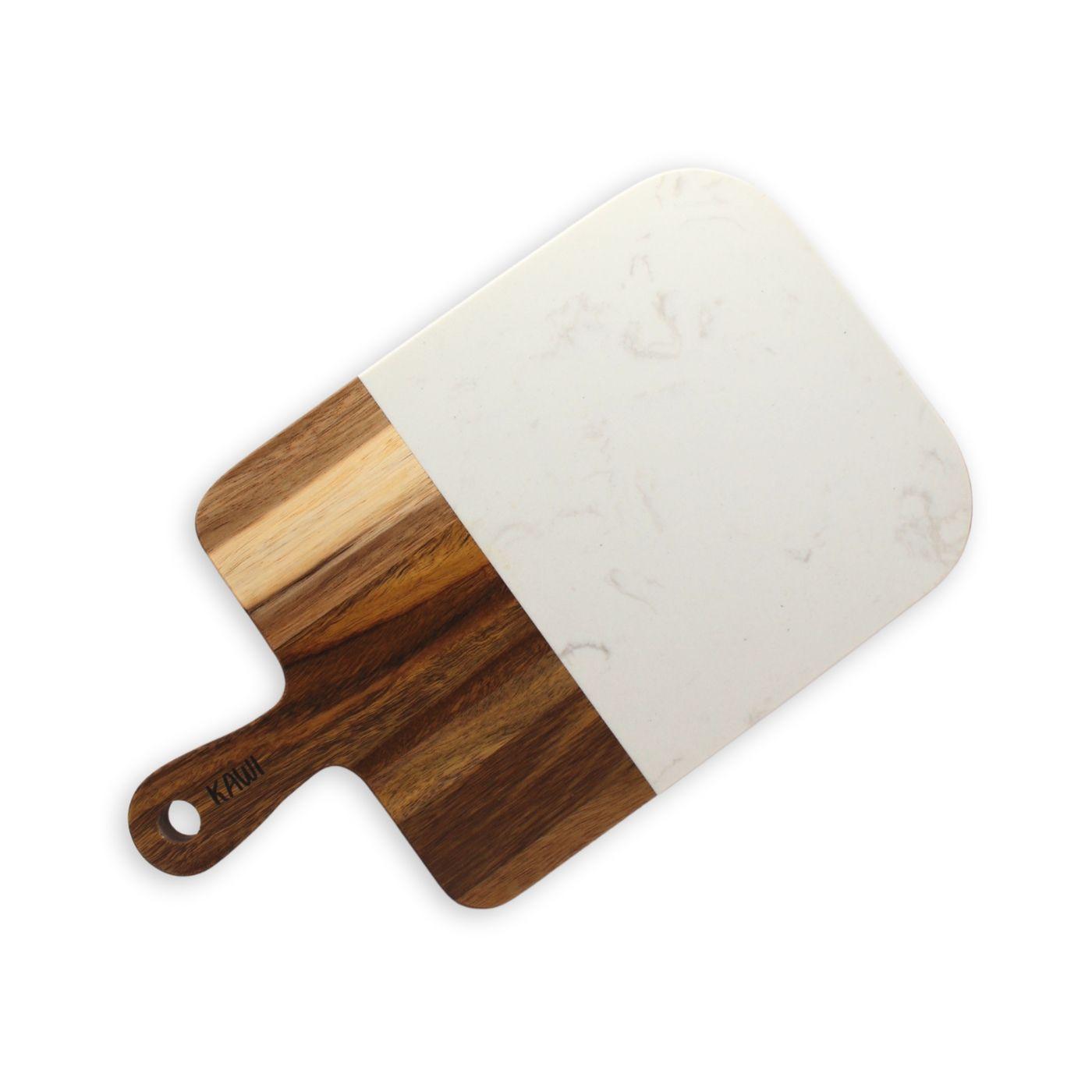 Tabla Aperitivo Rectangular Madera De Acacia Y Mármol - Kawi®-3