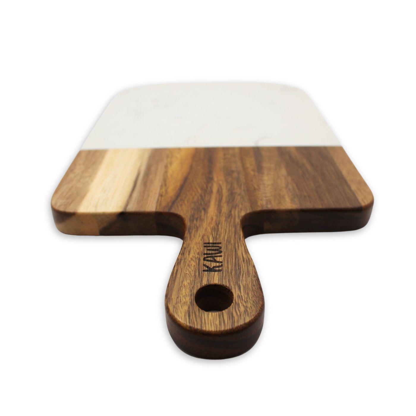 Tabla Aperitivo Rectangular Madera De Acacia Y Mármol - Kawi®-4