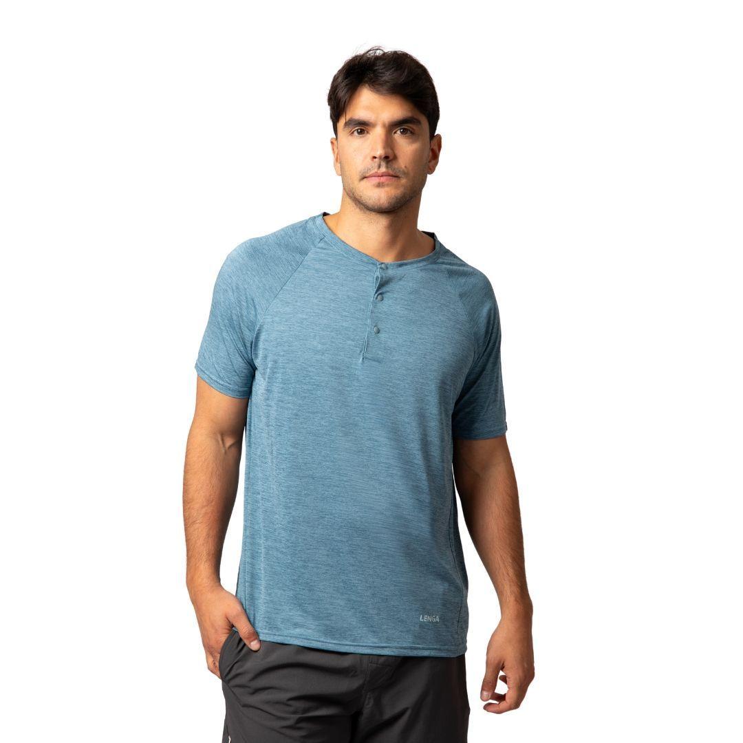 Polera Hombre Grit Dry Manga Corta y Botones Samka Lenga UPF 50-0