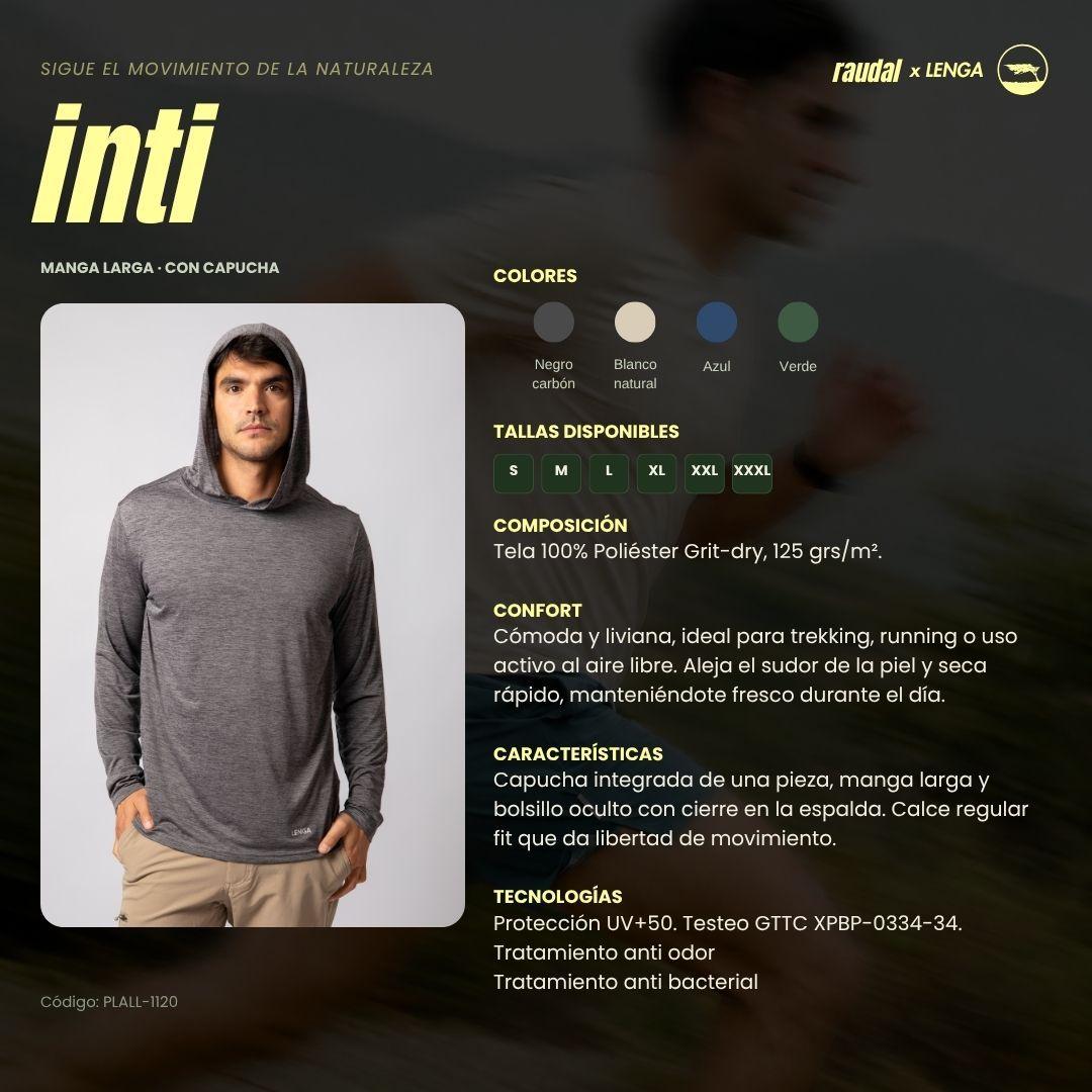 Polera Hombre Grit Dry manga larga Con Capucha UV Inti Lenga-6