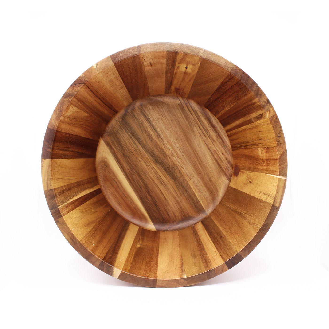 Bowl Fuente Ensaladera De Madera De Acacia Ø28cms - Kawi®-4