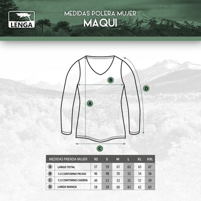 Polera Mujer Escote V Manga Larga Sustentable Maqui Lenga-5