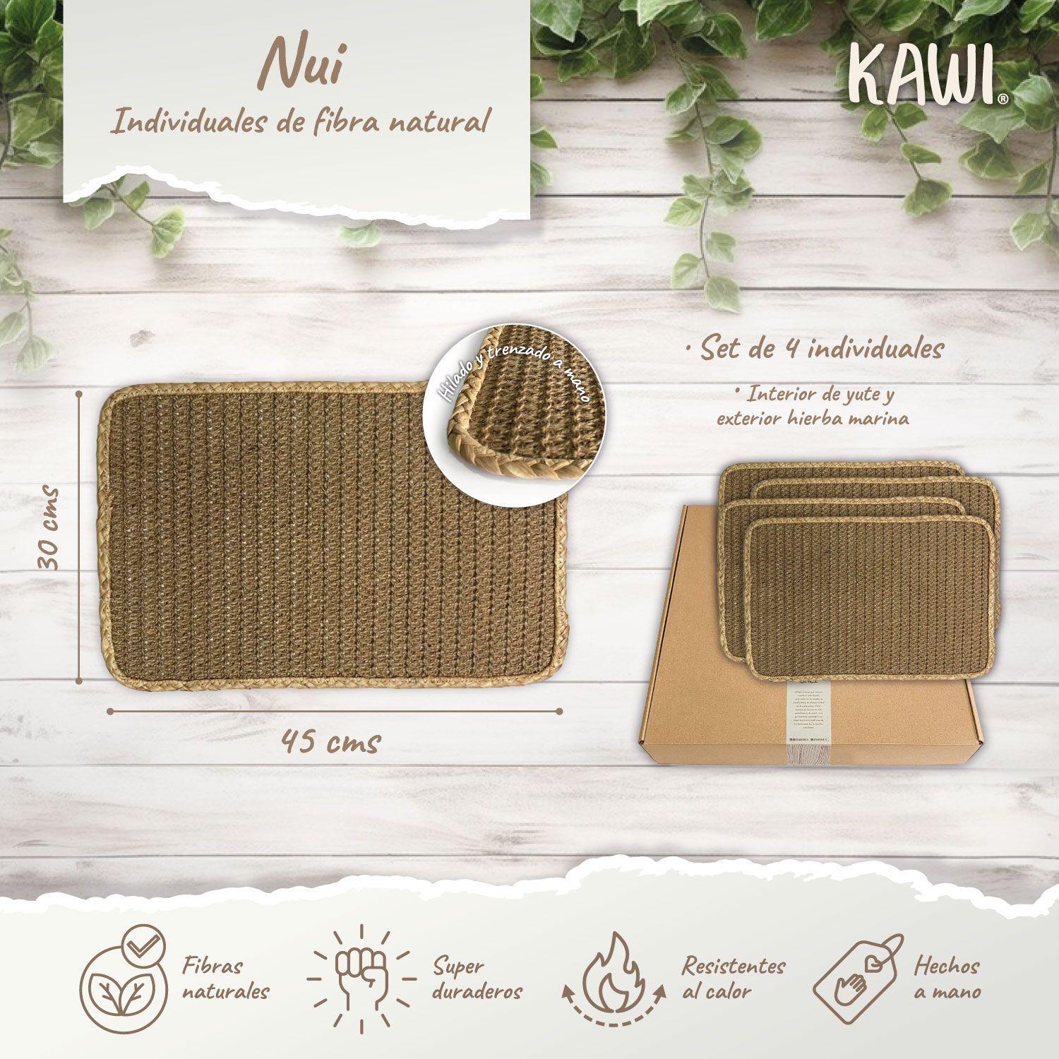 Set 4 Individuales Rectangulares Yute Nui De Ø30x45cms - Kawi®-2