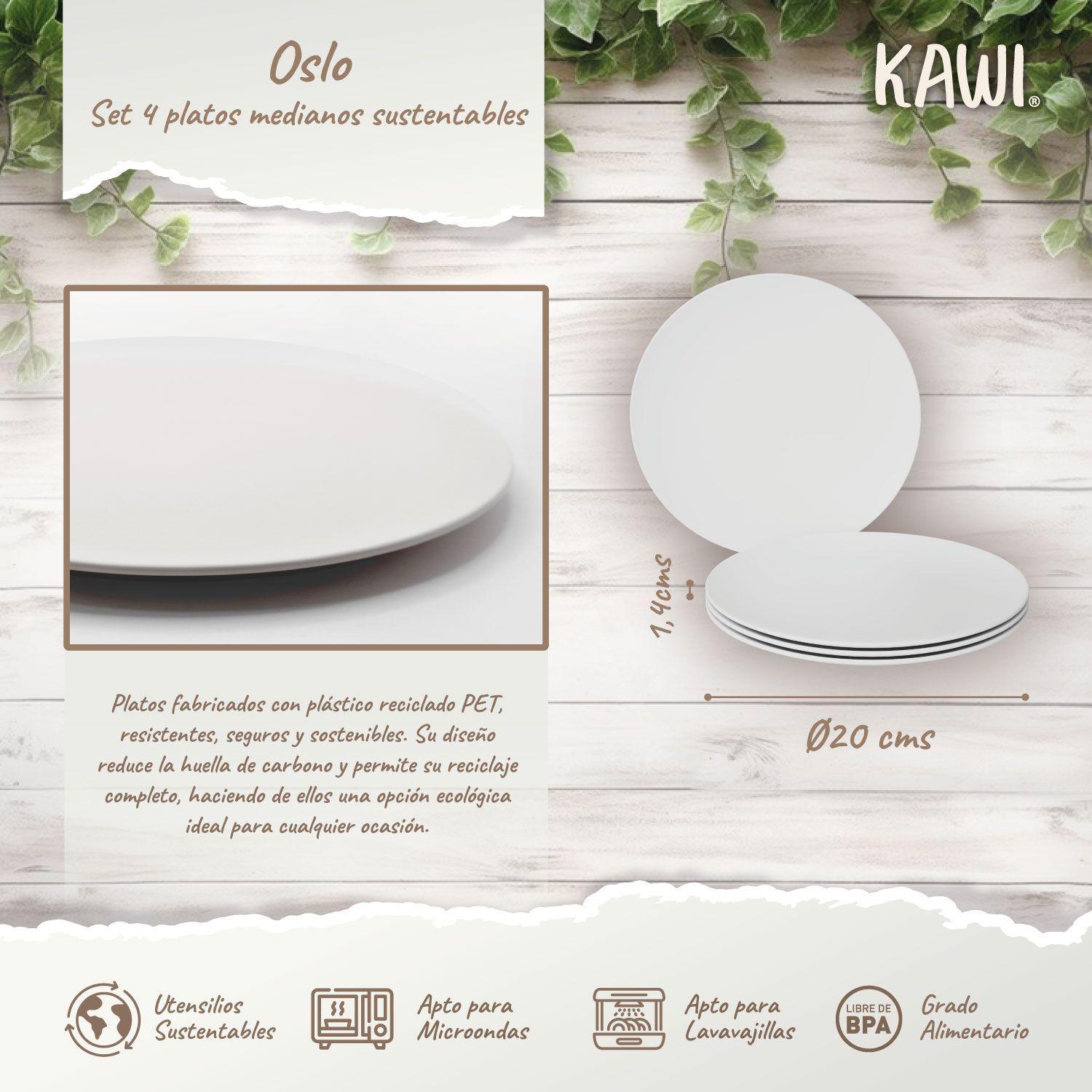 Set 4 Platos Medianos Sustentables Ø20cms Oslo - Kawi®-2