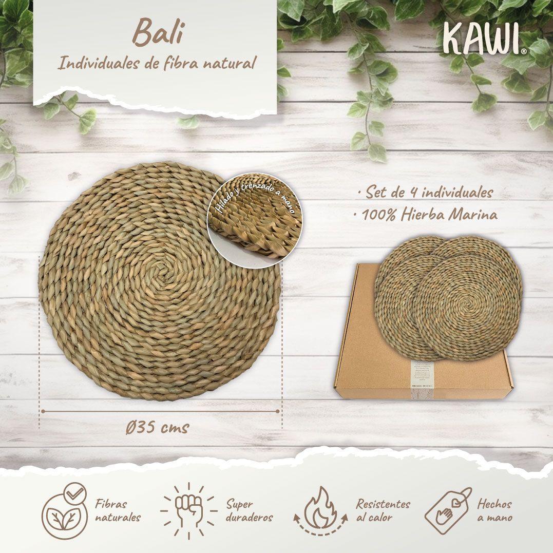 Set 4 Individuales Fibras Naturales Bali De Ø35cms - Kawi®-2