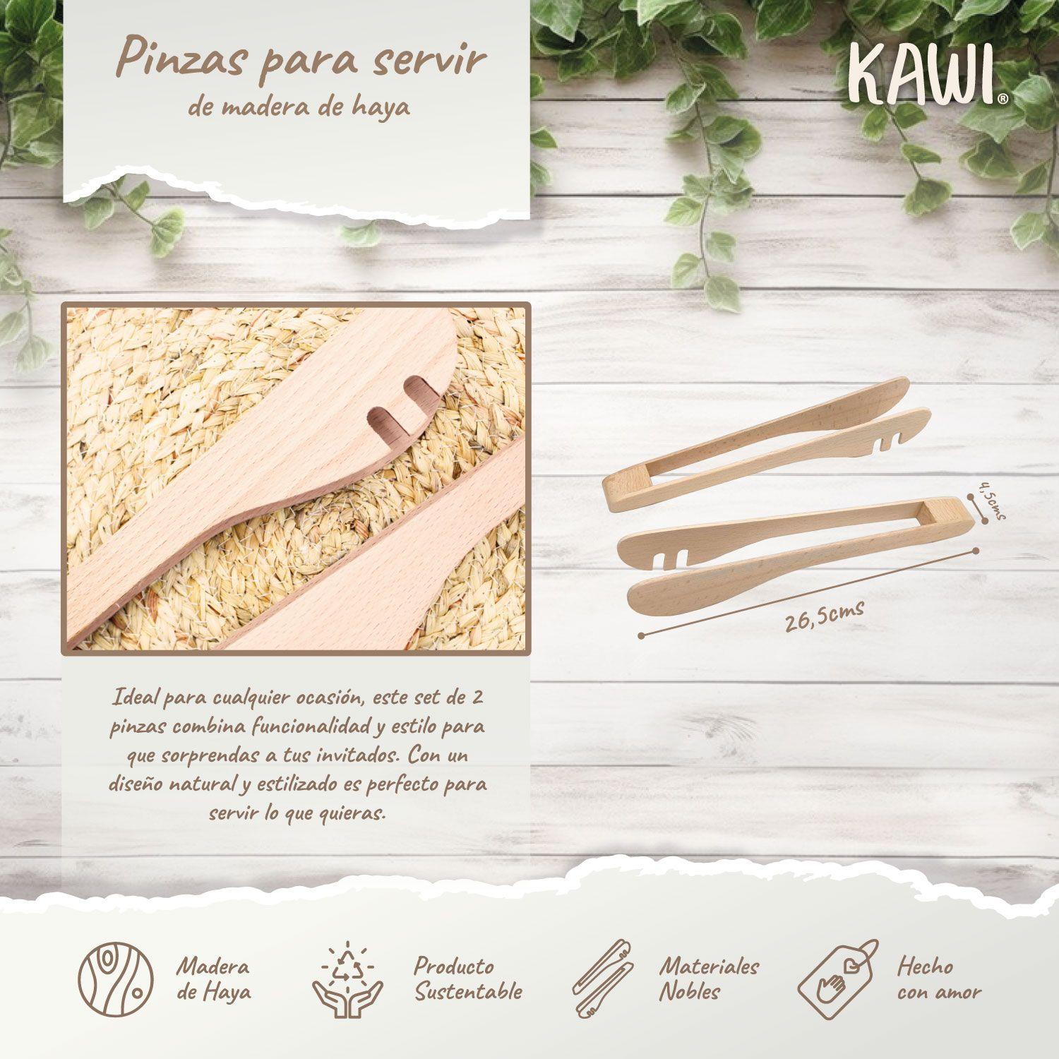 Set 2 Pinzas De Madera de Haya para servir - Kawi®-2