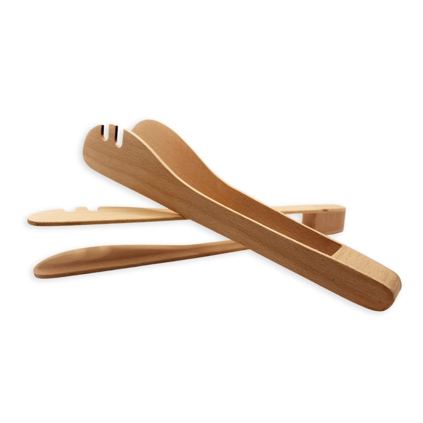 Set 2 Pinzas De Madera de Haya para servir - Kawi®-3