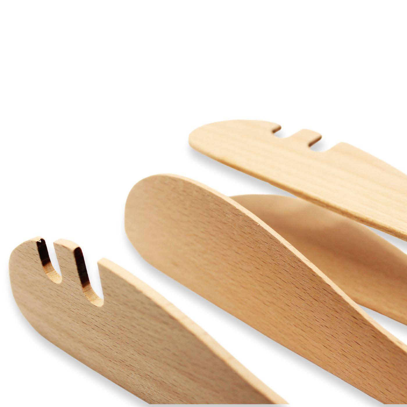 Set 2 Pinzas De Madera de Haya para servir - Kawi®-6