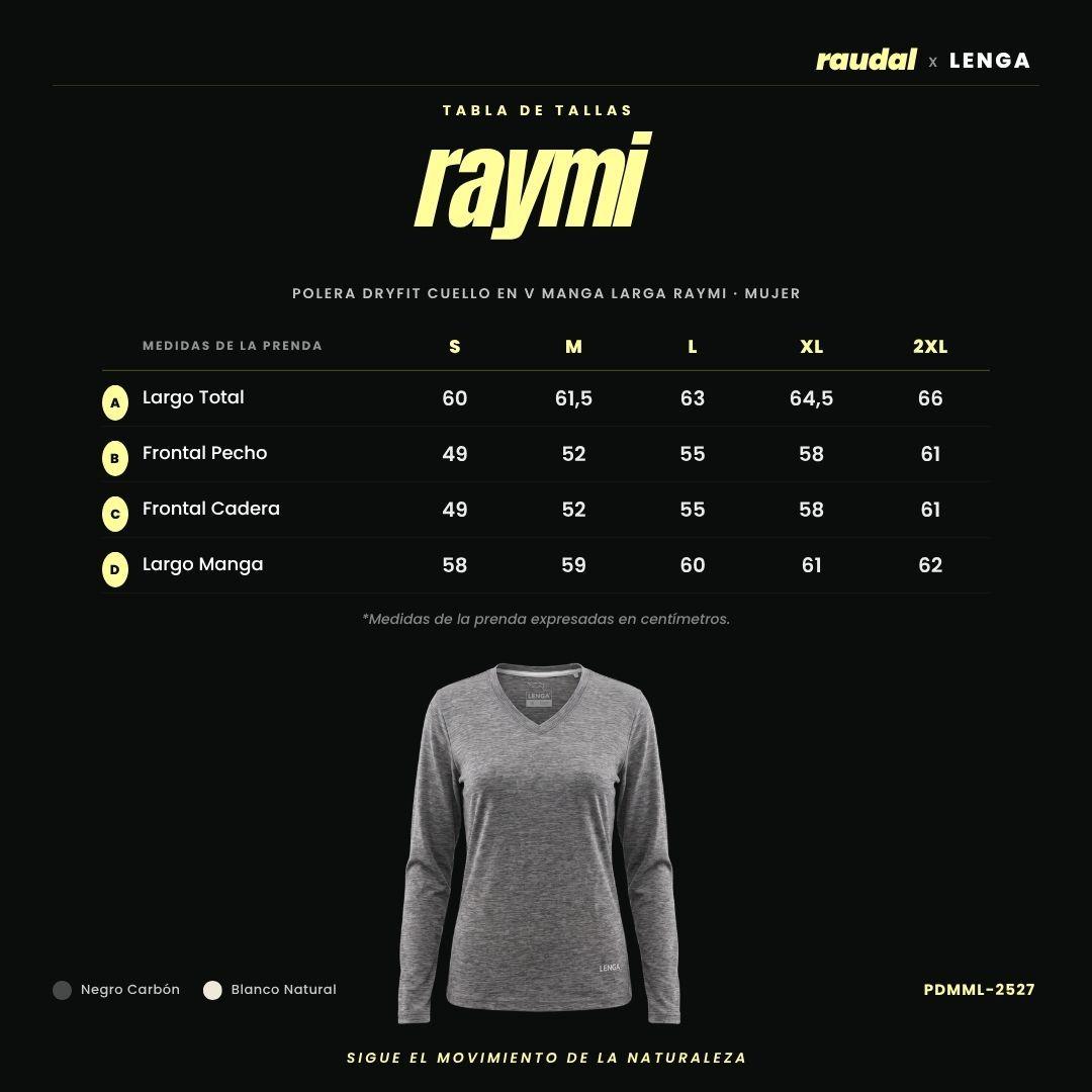 Polera Mujer Grit Dry Cuello en V Manga Larga Raymi Lenga UPF 50-5